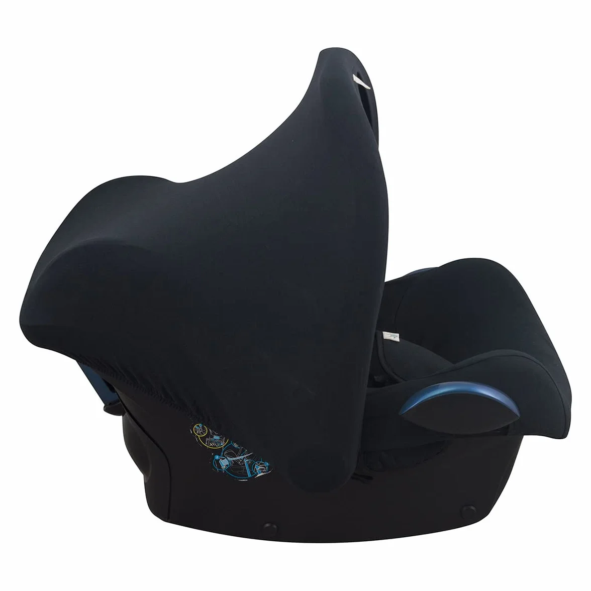 JYOKO Kids Capuccio Universale per Ovetto Compatibile con Maxi Cosi Gruppo 0, Capottina per Seggiolino Auto e Passeggino, Adatto per la maggior parte delle Marche (BLACK SERIES)