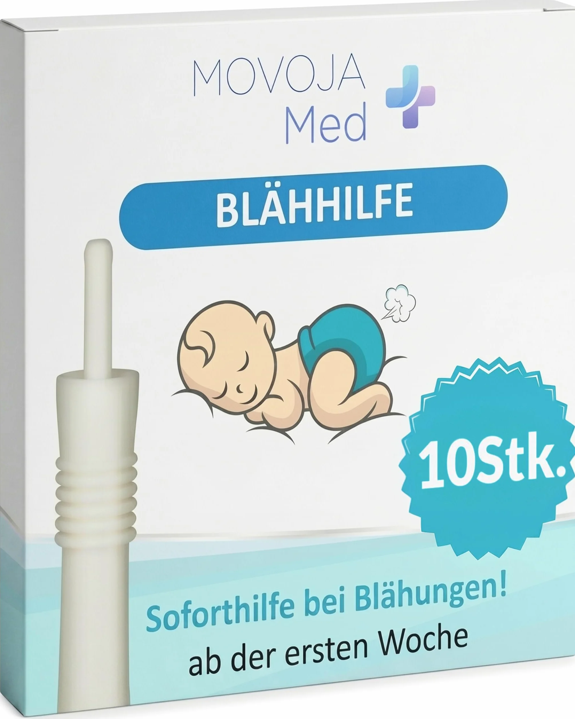 FUCHSI Tubicini Antigas per Neonati (10 pezzi) – Sollievo efficace per i neonati con gas | Completamente senza farmaci | Sollievo delicato per coliche e gonfiore nei Tubicini antigas per neo