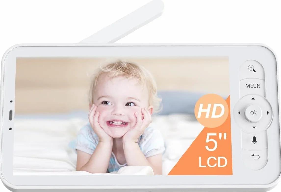 Arenti Schermo 5" a Colori per Telecamera Baby Monitor, Compatibile con Baby Monitor Video e Audio ARENTI, 720P, Visione Notturna, Applicabile alla serie 3T (B0CPY7X953) e alla serie D3 (B0DBL95BZJ)