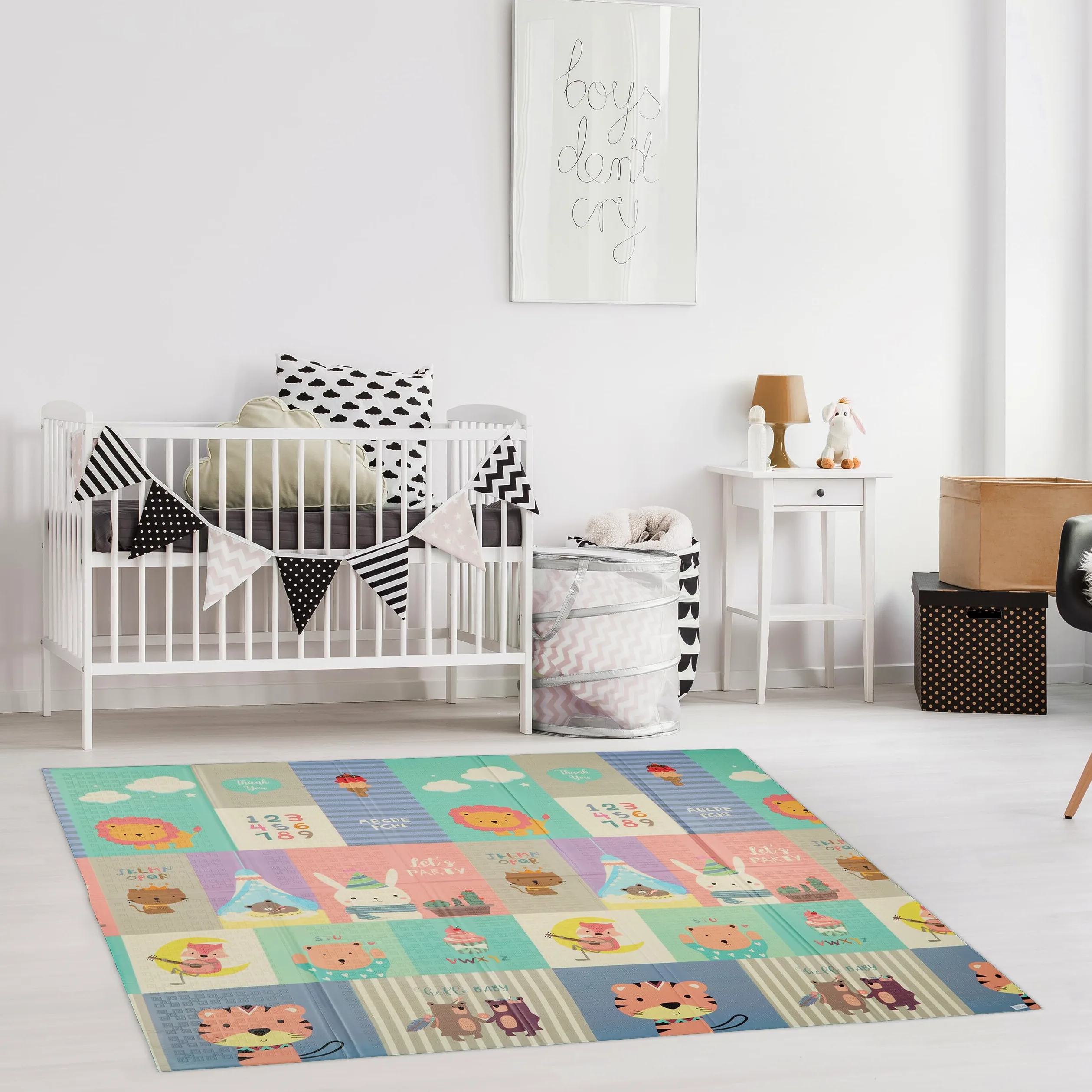 Relaxdays Tappeto Gioco per Bambini e Neonati, Tappetino per Gattonare, LxP: 200x180 cm, in Gomma XPE Atossica, Colorato