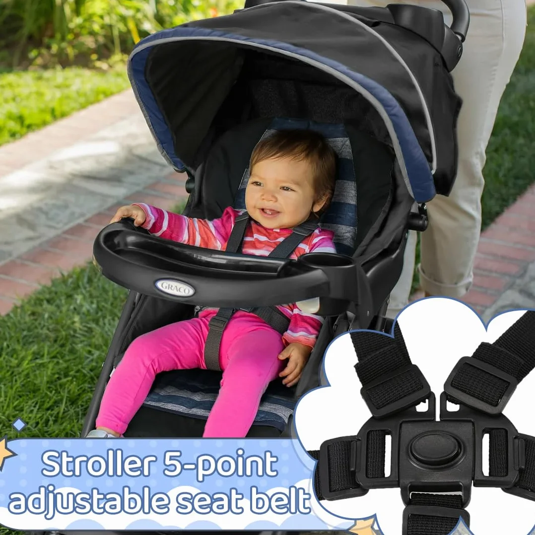 1 Pezzo Seggiolone Foppapedretti Ricambi, Cintura Sicurezza Regolabile 5 Punti Per Passeggino E Seggiolone, Larghezza 2.5Cm, Colore Nero