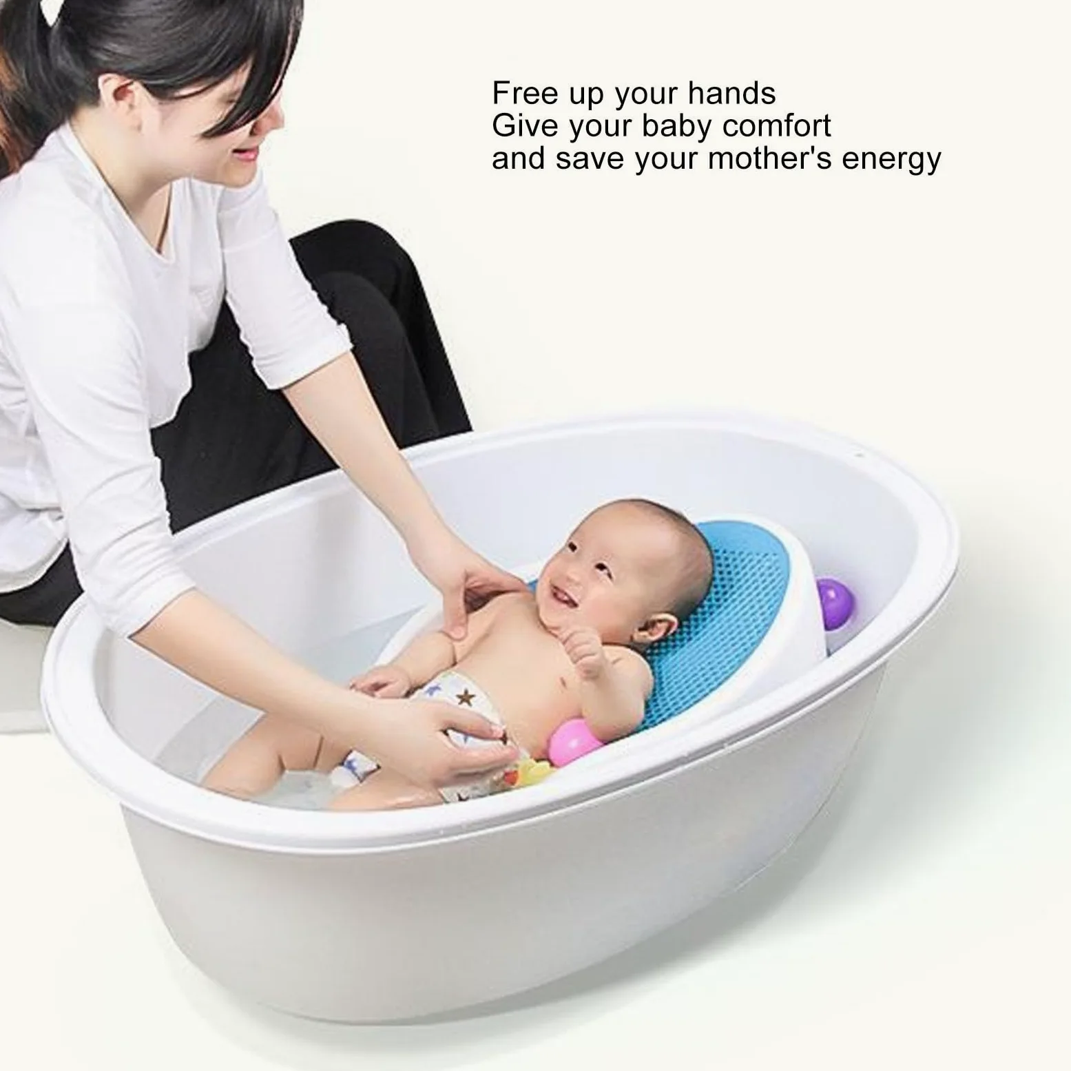 Supporto per Bagnetto, Supporto per Bagnetto in Silicone Morbido TPE, Supporto per Vasca da Bagno per Vasca da Bagno, Staffa di Supporto Sdraiata Comoda e per Neonati