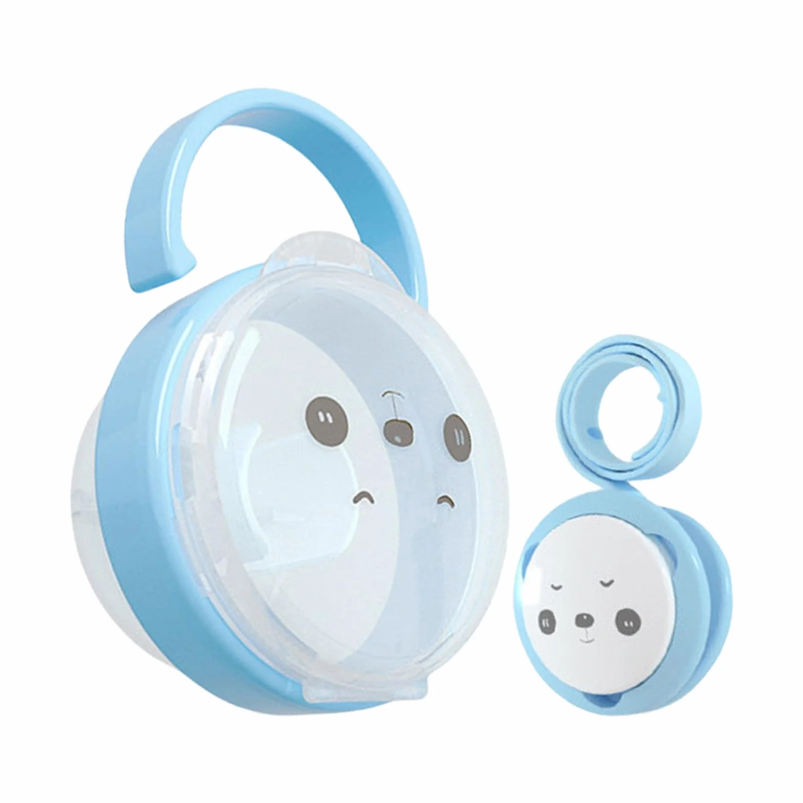 Genérico Porta ciuccio per bambino - Scatola di immagazzinaggio per ciucci con stampa di Panda, con coperchio antipolvere, accessorio da viaggio portatile unisex per bambini per esterni e campeggio