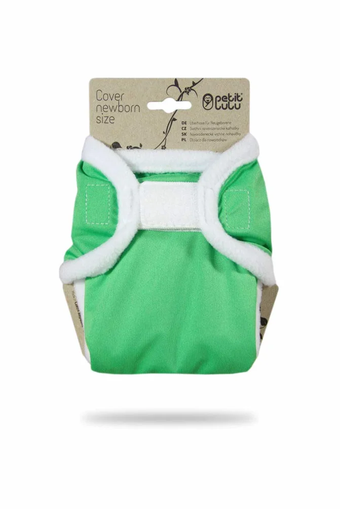 Cover Petit Lulu | Taglia neonato | Hook & Loop | Pannolini lavabili | | Pannolino di stoffa | Prodotto in Europa (Green)