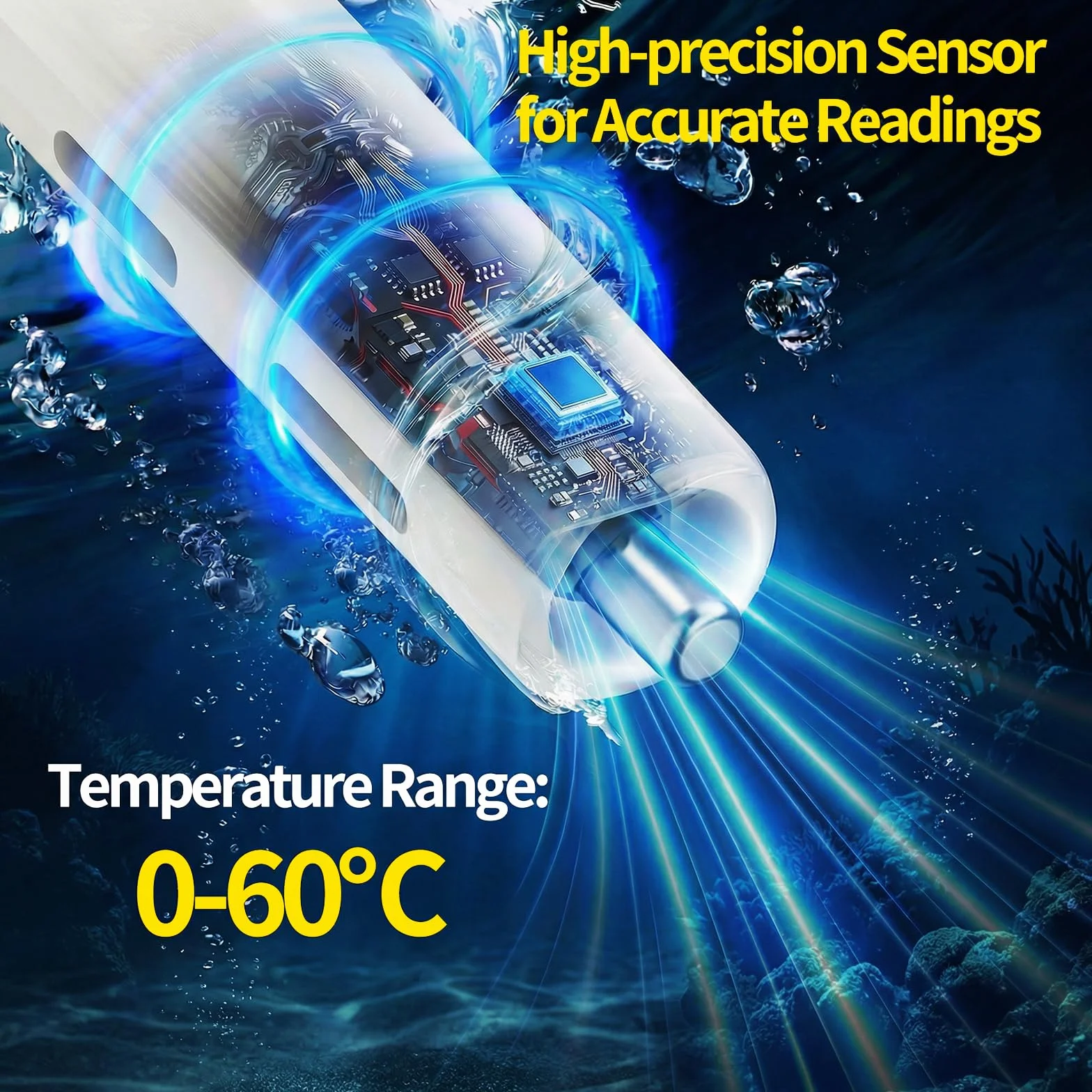 Termometro per Piscina Solare senza Batterie – Galleggiante Digitale con Grande LCD e Luci LED RGB, Impermeabile IP68, Misuratore di Temperatura per Jacuzzi, Spa e Piscina