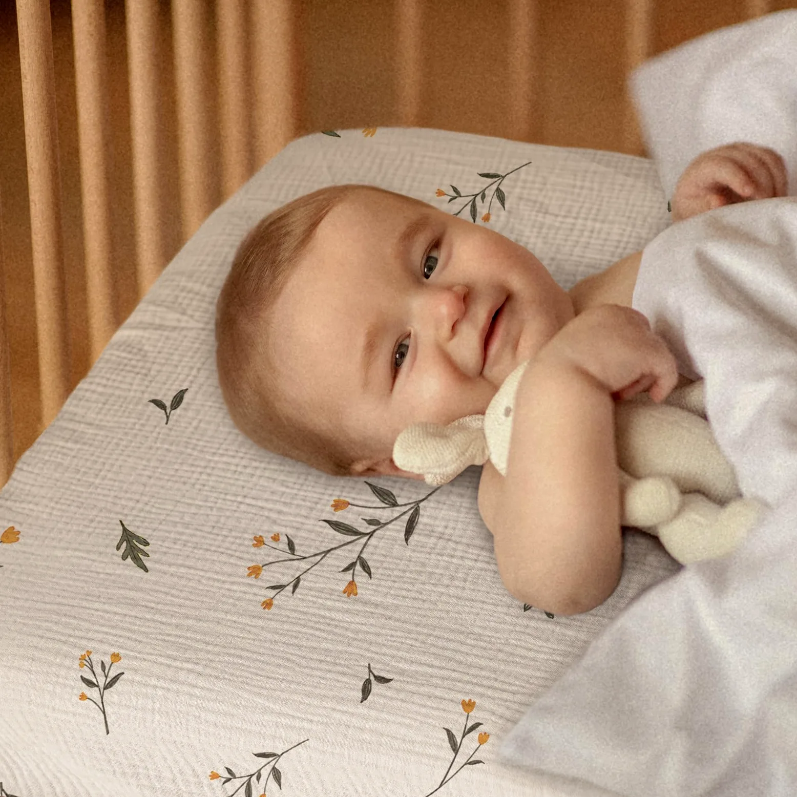 Gllquen Baby Confezione da 3 lenzuola in mussola per mini culla, traspiranti, con angoli, in cotone morbido e accogliente, per neonati e ragazze, con angoli universali, 96 x 66 cm (verde)