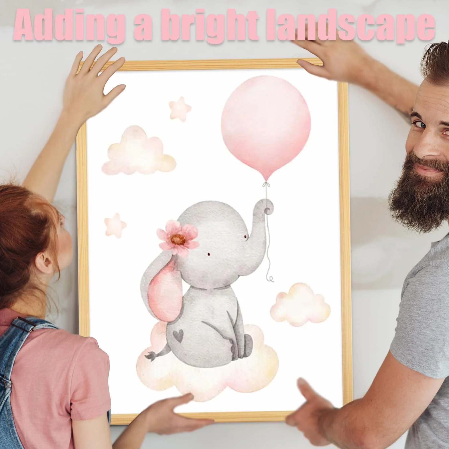 GZYYANG Set di 3 poster per cameretta dei bambini, formato A4, decorazione per la cameretta dei bambini, con animali, per la cameretta dei bambini, senza cornice