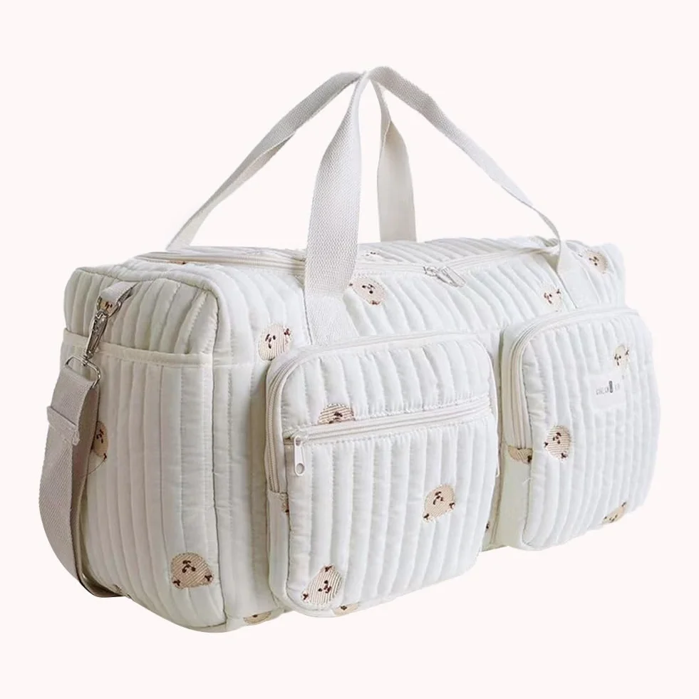 Borsa per pannolini, borsa a tracolla per mamma, leggera, trapuntata, grande, multifunzionale, da viaggio, per maternità e cambio del bambino, per ospedale e fine settimana