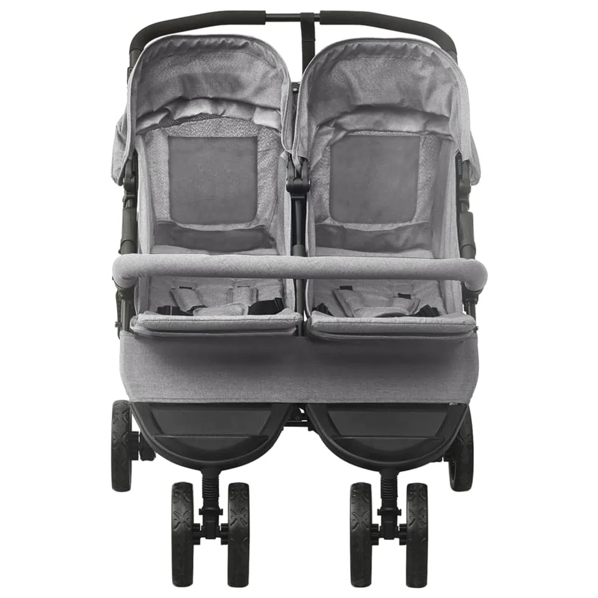 LAPOOH Passeggino Gemellare Grigio Chiaro in Acciaio,Bebè e Bimbi,Trasporto Bebè,Passeggini-10241