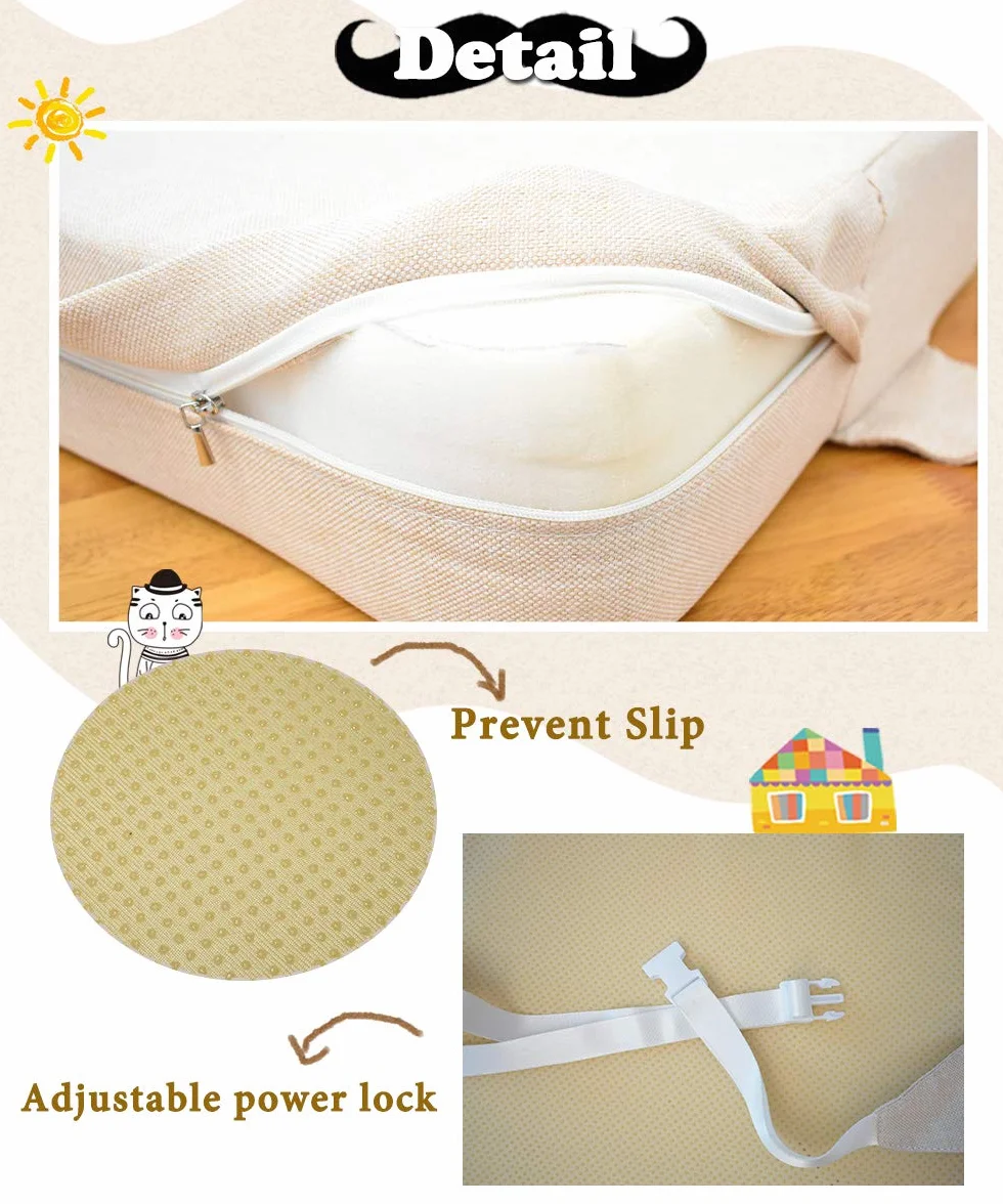 Cuscino Rialzo da Sedia per Bambini, Fansu Comodo e Facile da Pulire Smontabile Regolabile Cuscino Alzasedia per Seggioloni Cuscino Seduta per Sedia da Giardino (Leone,40x40x10cm)