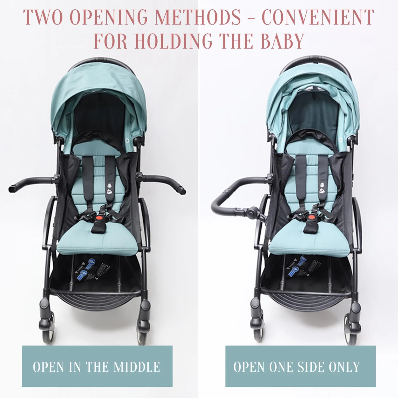 Accessori per passeggino, barra paraurti per passeggino Accessori per maniglie multifunzionali regolabili in pelle PU con interruttore a pulsante per la sicurezza del bambino
