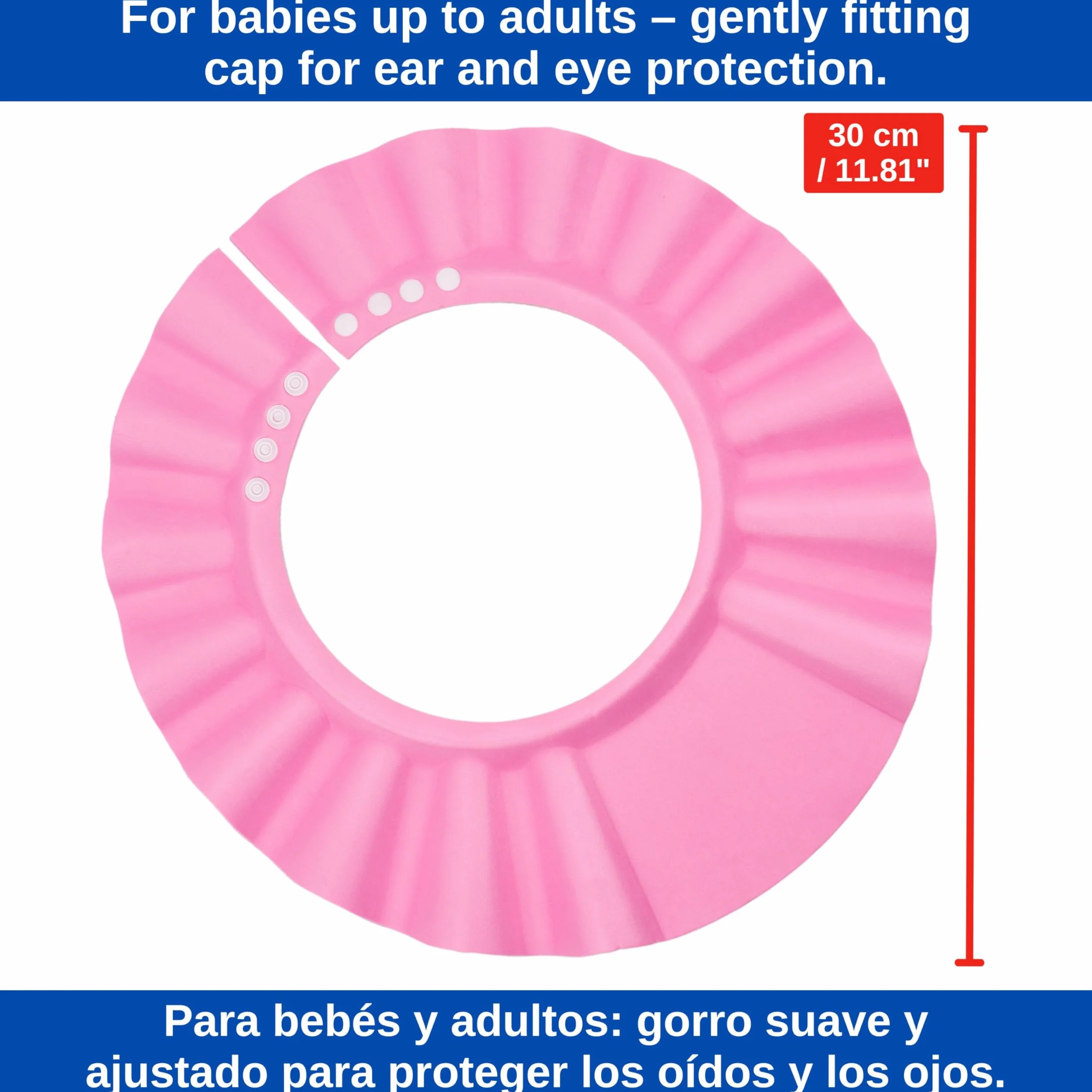 Cappellino da Doccia con Visiera per Bambini, Proteggi Occhi contro Shampoo e Schiuma, Protezione per la Doccia, Berretto da Doccia per Bimbi, in Materiale Morbido, Adatto a Bambini 0–9 Anni, Rosa