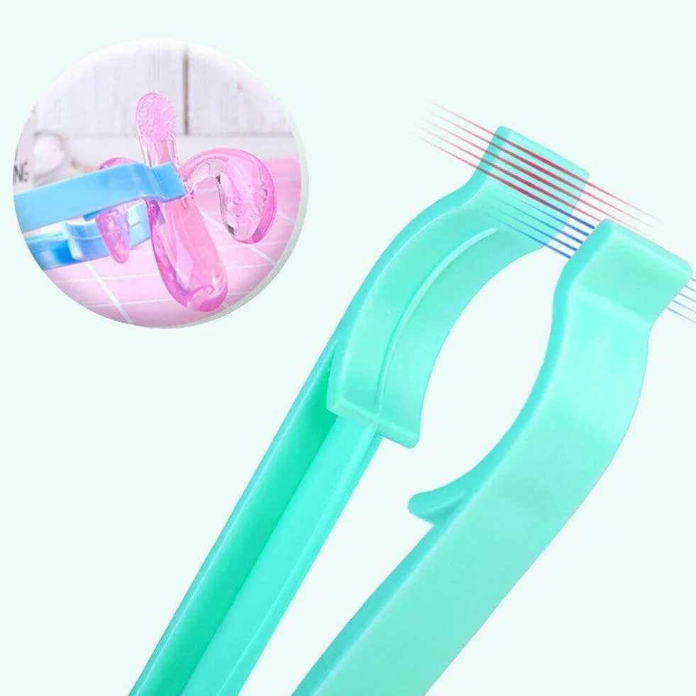 Pinze 2 Pezzi Pinze per Bambini Infantile per Alimentazione per Bambini Morsetto Clip per Biberon per Alimentazione di Latte Morsetto Clip di Ciuccio Anti -Slip