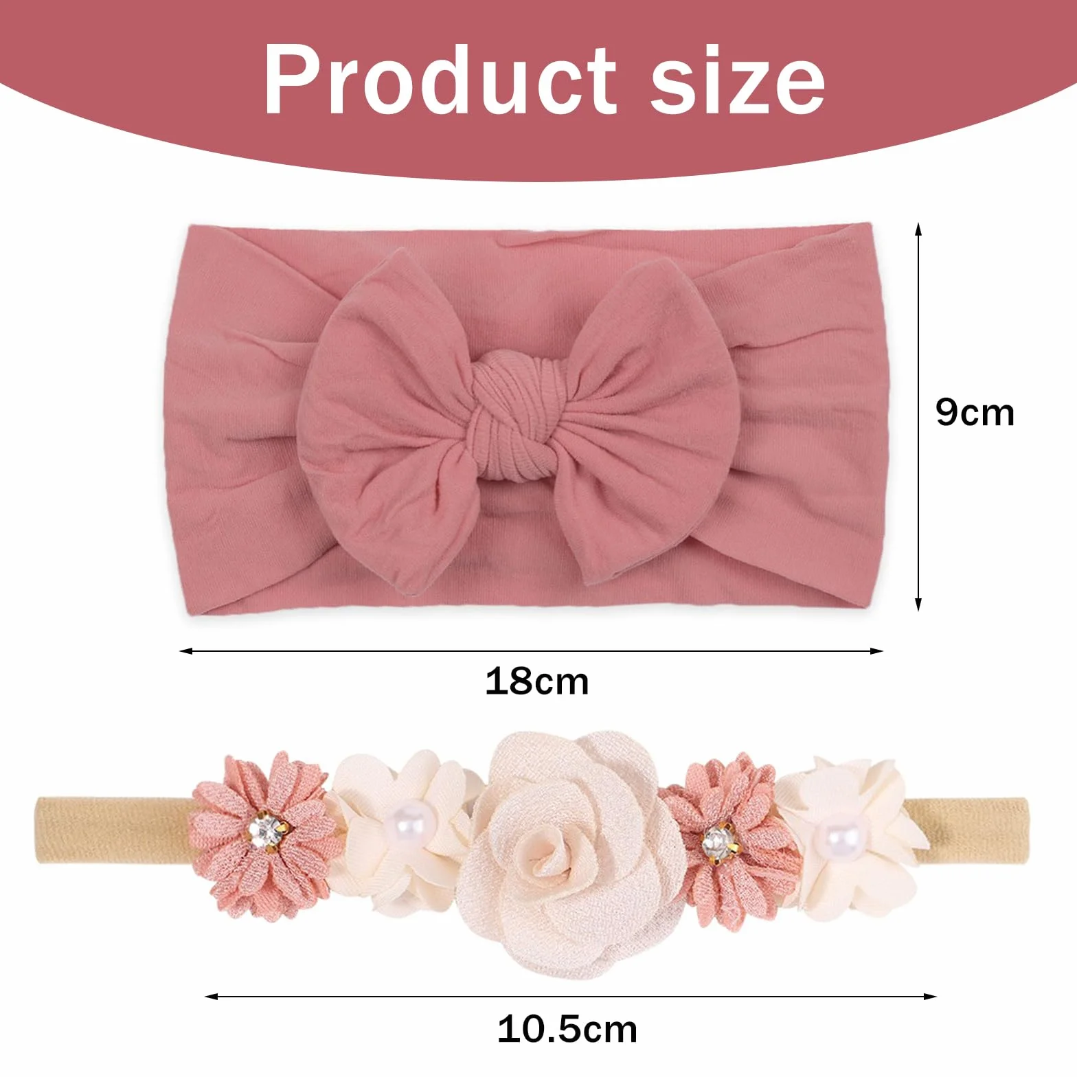 2 Pezzi Fascia Elastica, Accessori Neonata, Fascette Per Capelli Per Fiocchi Per Floreale, Regalo Per Bambini Per Foto