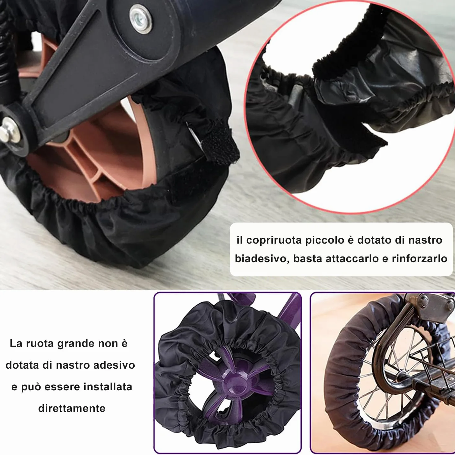 4 pezzi Copriruota per passeggino, Passeggino Coprigambe Antipolvere Copriruota, impermeabili e antisporco, accessori antipolvere