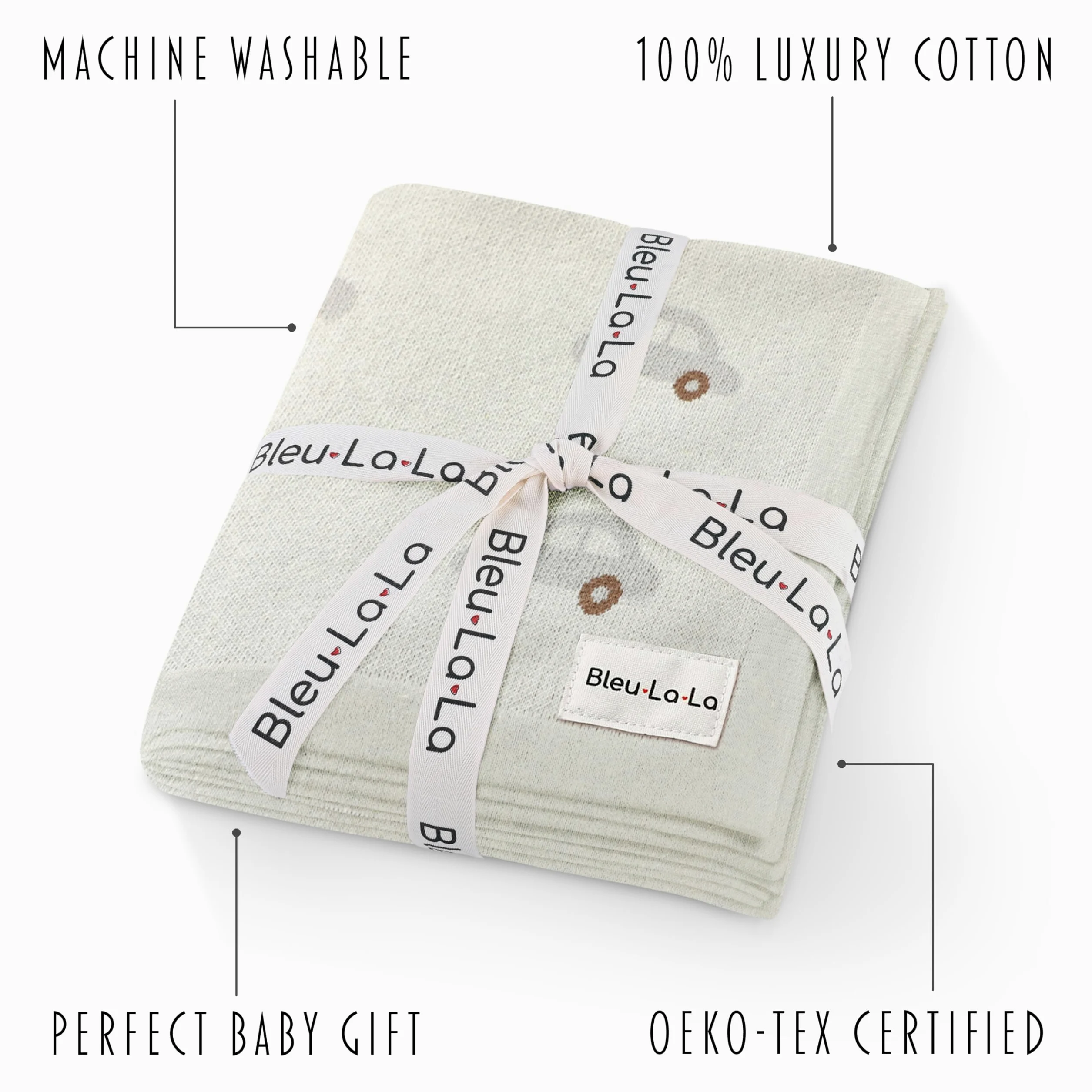 Coperta per neonati e ragazzi in 100% cotone lavorato a maglia, morbida e accogliente, coperta per culla e passeggino, per la doccia, lista regali per neonati, neonati e bambini piccoli