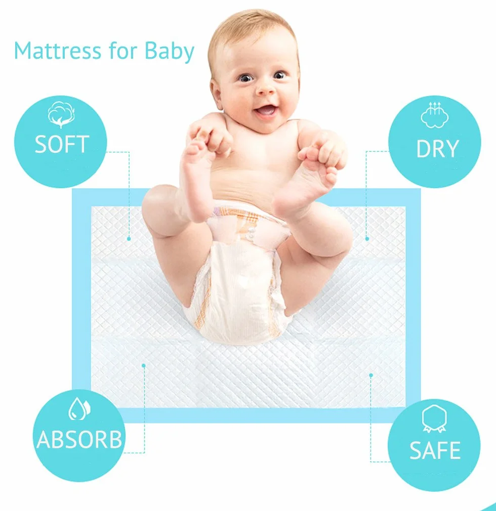 Traverse per Fasciatoi Monouso 100 pezzi 33 x 45 cm 6 Strati Getta e Getta Multiuso Panni Assorbenti Monouso per Incontinenza Pannolini Bambino Neonato Morbido Traspirante Impermeabile