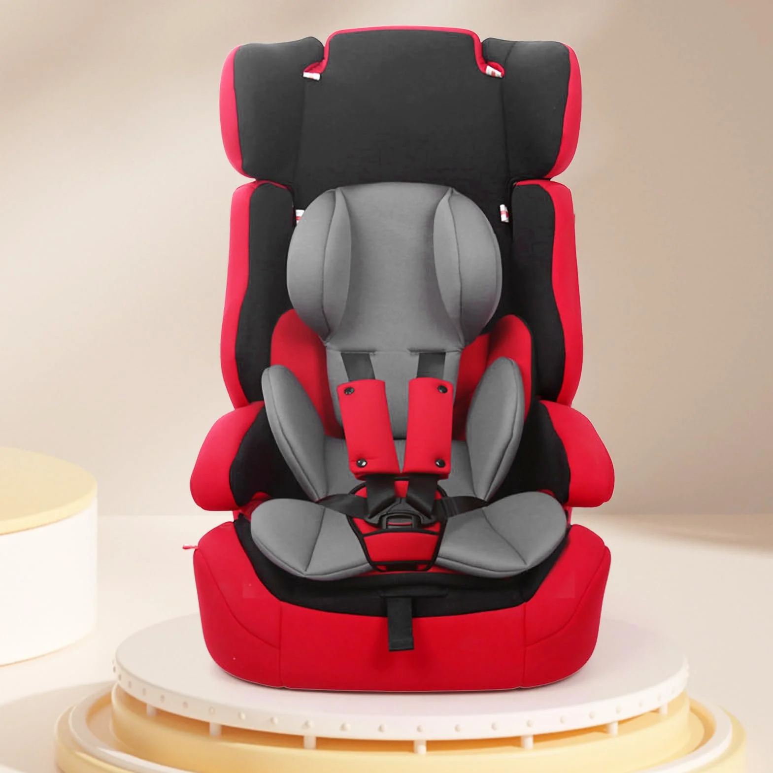 Generisch Riduttore per seggiolino per bambini, antiallergico, inserto per seggiolino auto (47 x 35 cm + 36 x 32 cm, include testa, un supporto per il corpo e la schiena)