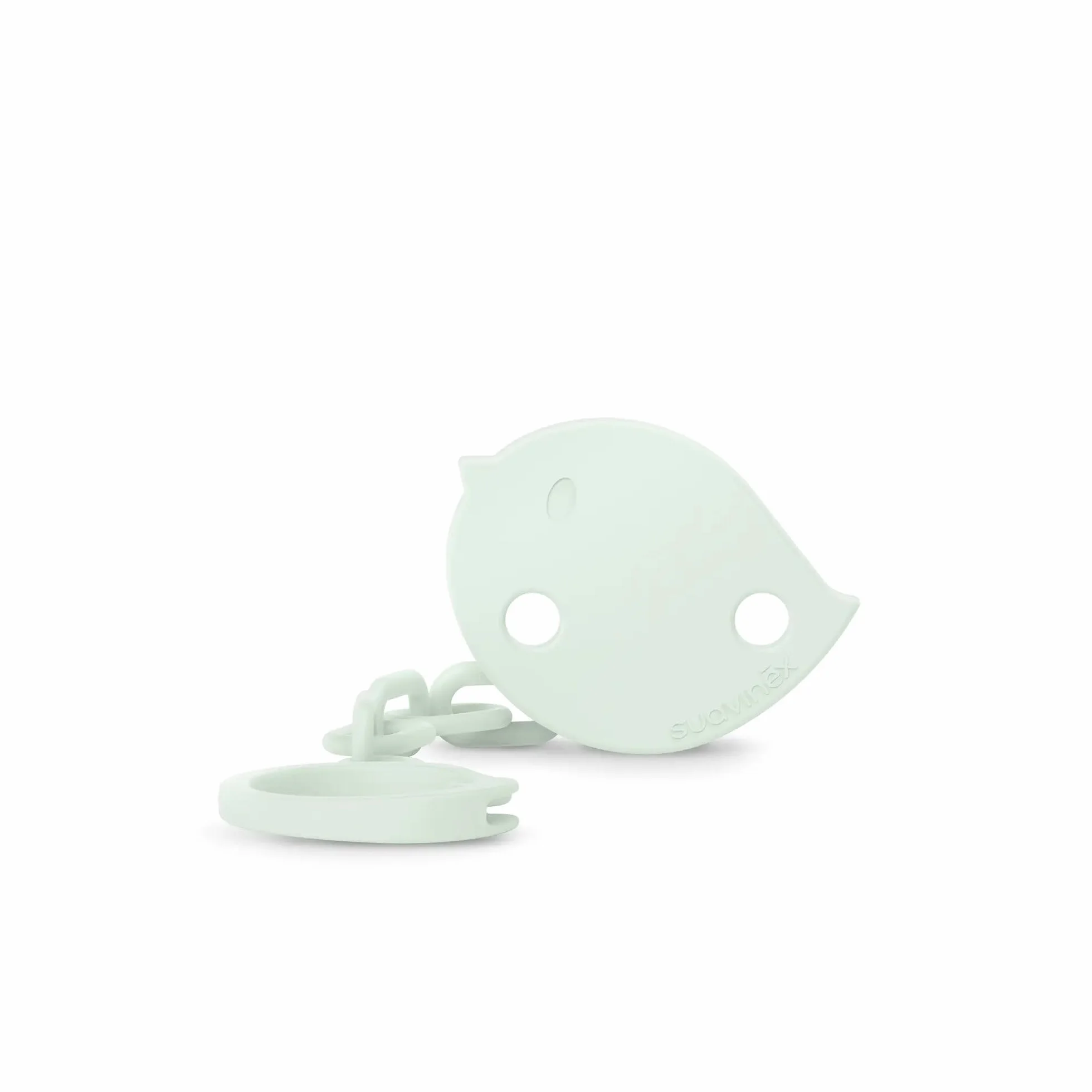 Suavinex, Chupetero, Cadena Chupete Bebé, Sujeta - Clip con Pinza, Placa con Forma de Pajarito. Para Bebés +0 Meses, Apto Recién Nacido, Birdies Verde