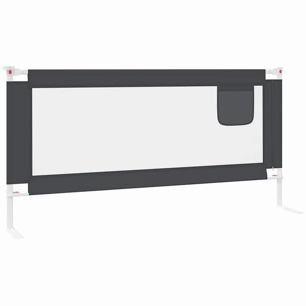 Sponda di protezione per letto per bambini, 190 cm, protezione anticaduta per lettino, regolabile in altezza, grigio scuro, sponda pieghevole per materassi