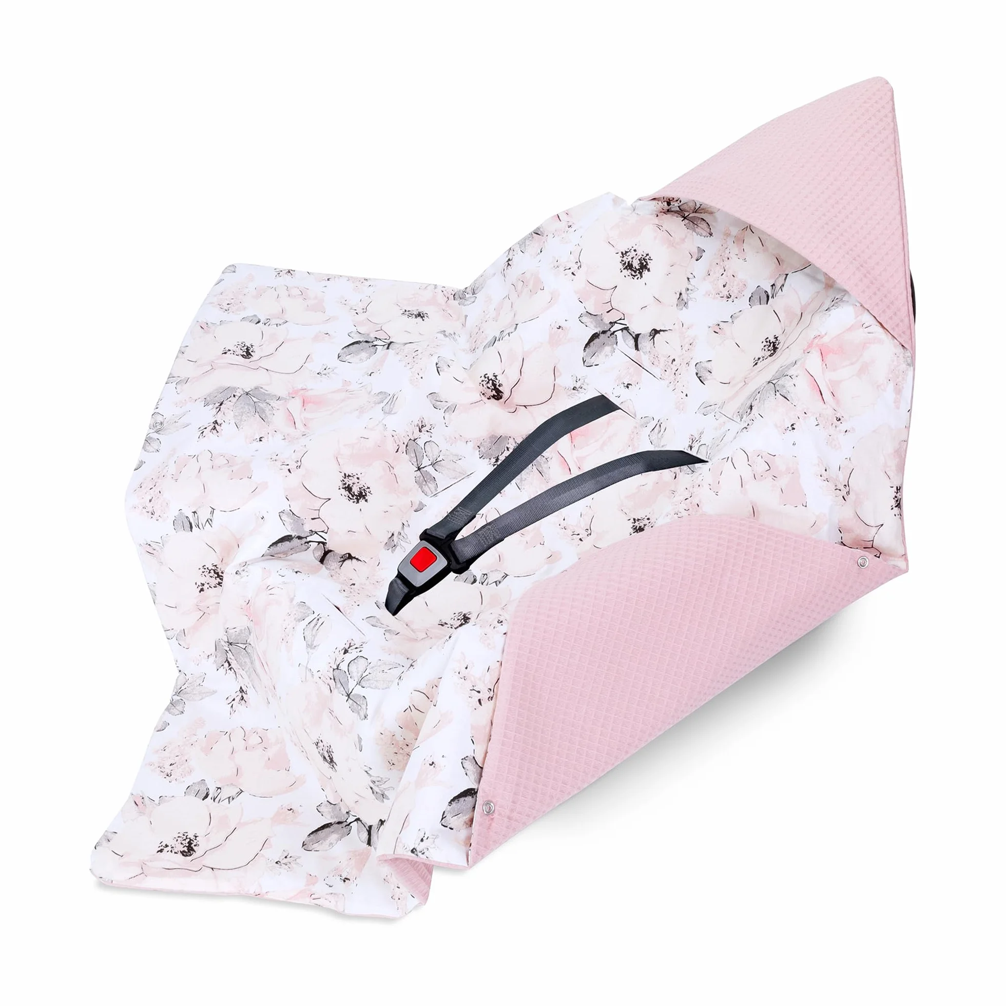 Totsy Baby Coperta per seggiolino auto universale per tutte le stagioni, in piquet di cotone, a nido d'ape, rosa selvatica, rosa sporco