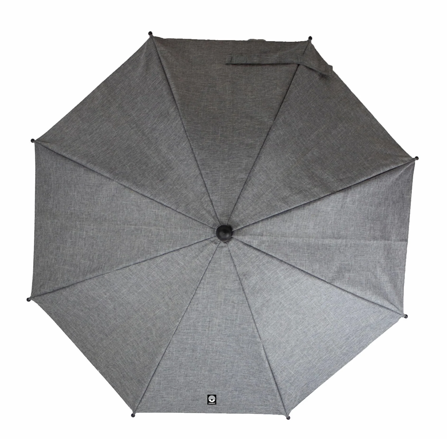 Ombrellone Dooky per carrozzina o passeggino (universale e flessibile, protezione UPF 50+, flessibilità di 180 gradi, tecnologia flex, sistema easyfix, idrorepellente), Grigio