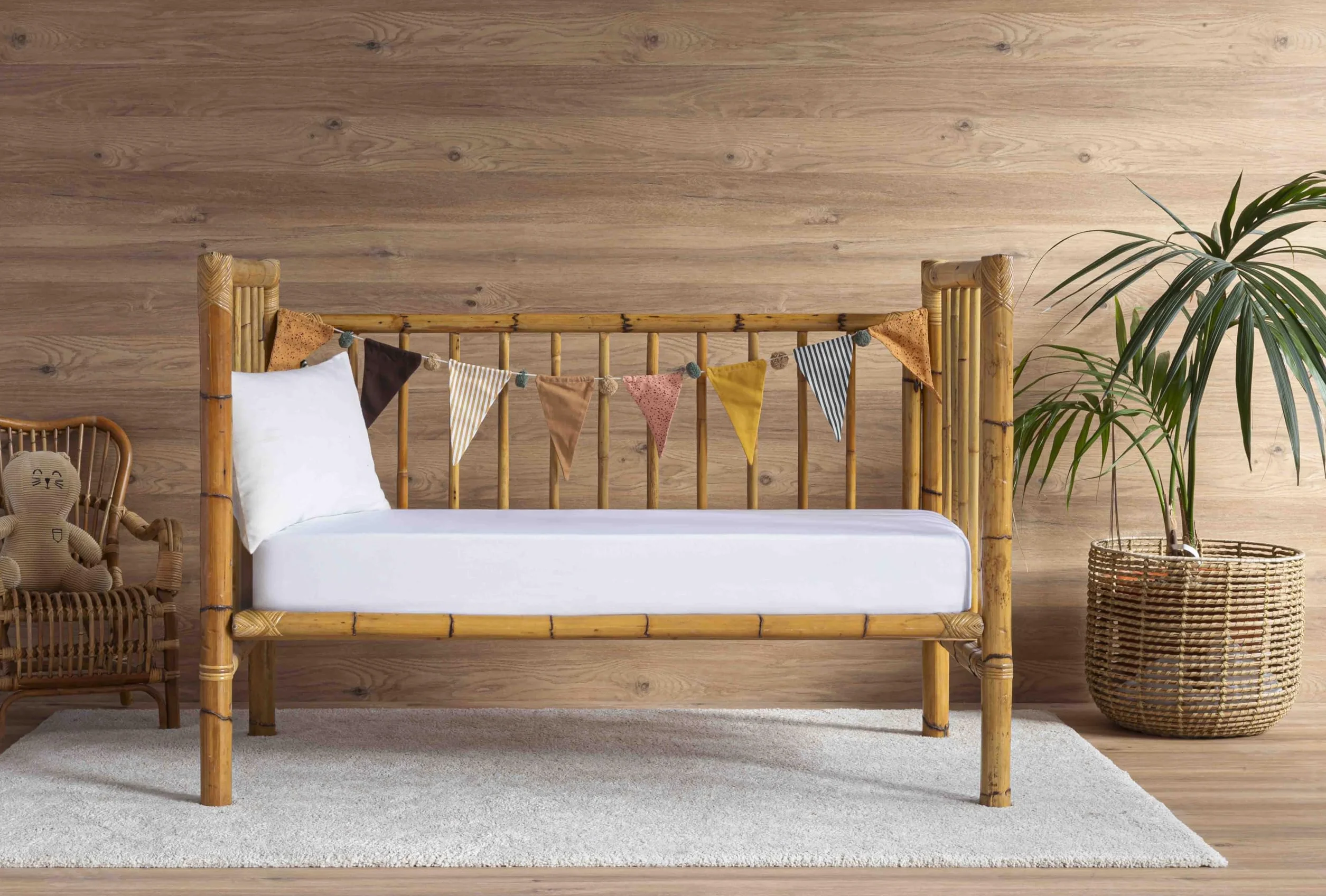 Lenzuolo con angoli per lettino in cotone biologico, traspirante di alta qualità per il tuo bambino. (60 x 120 cm)