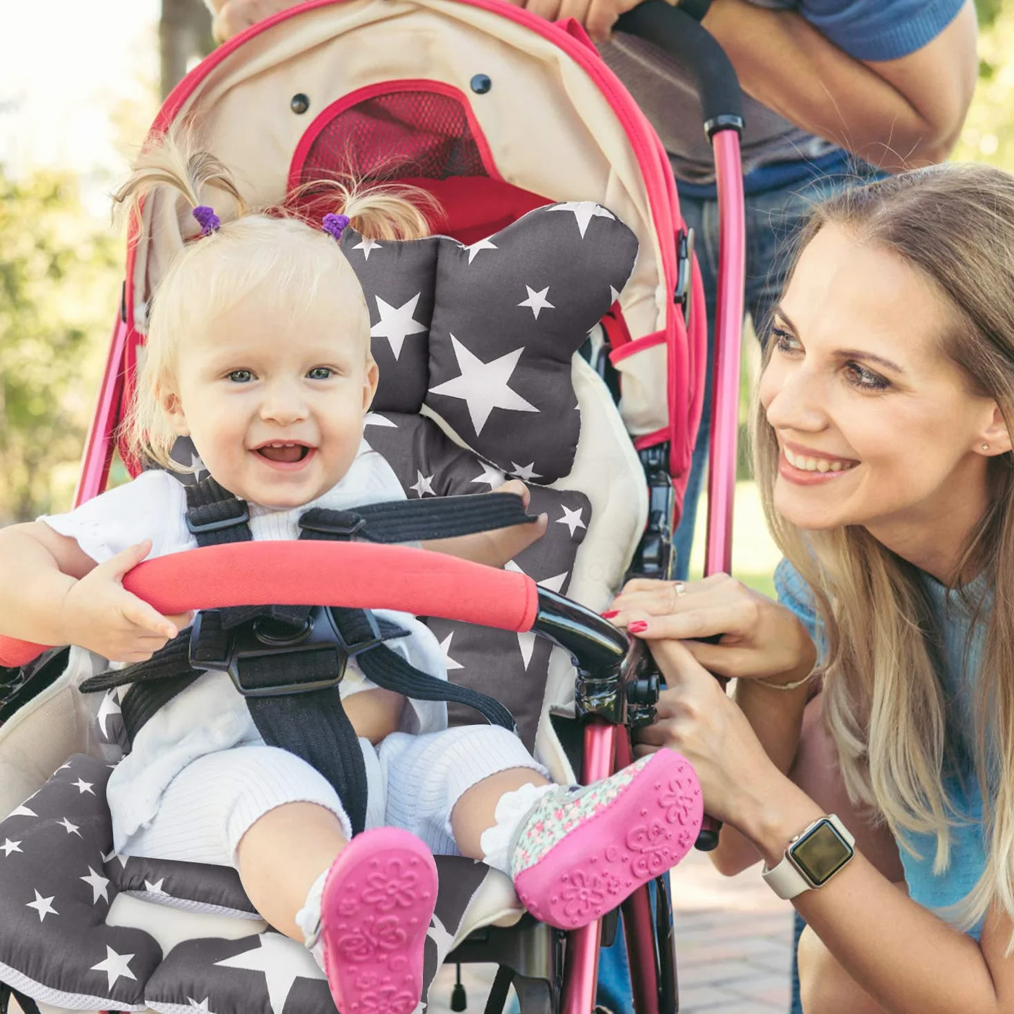 Cuscino Passeggino Universale,Cuscino Riduttore Passeggino,Cuscino Riduttore per Ovetto,Copriseduta per Passeggino Cotone,Materassino Passeggino,Traspirante per Passeggino Universale