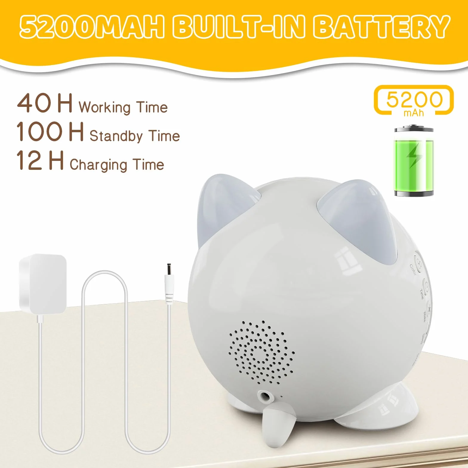 I·CODE Sveglia per bambini, con luce notturna, timer per pisolini, snooze per bambini più piccoli, ragazzi e ragazze (versione a batteria)