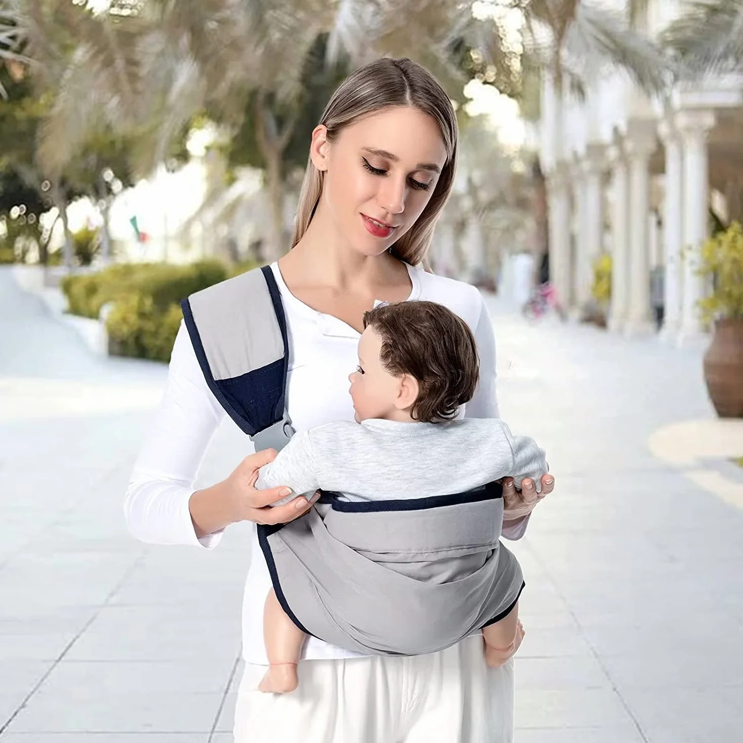 Ergo - Fascia da trasporto traspirante per neonati, neonati e bambini fino a 18 kg
