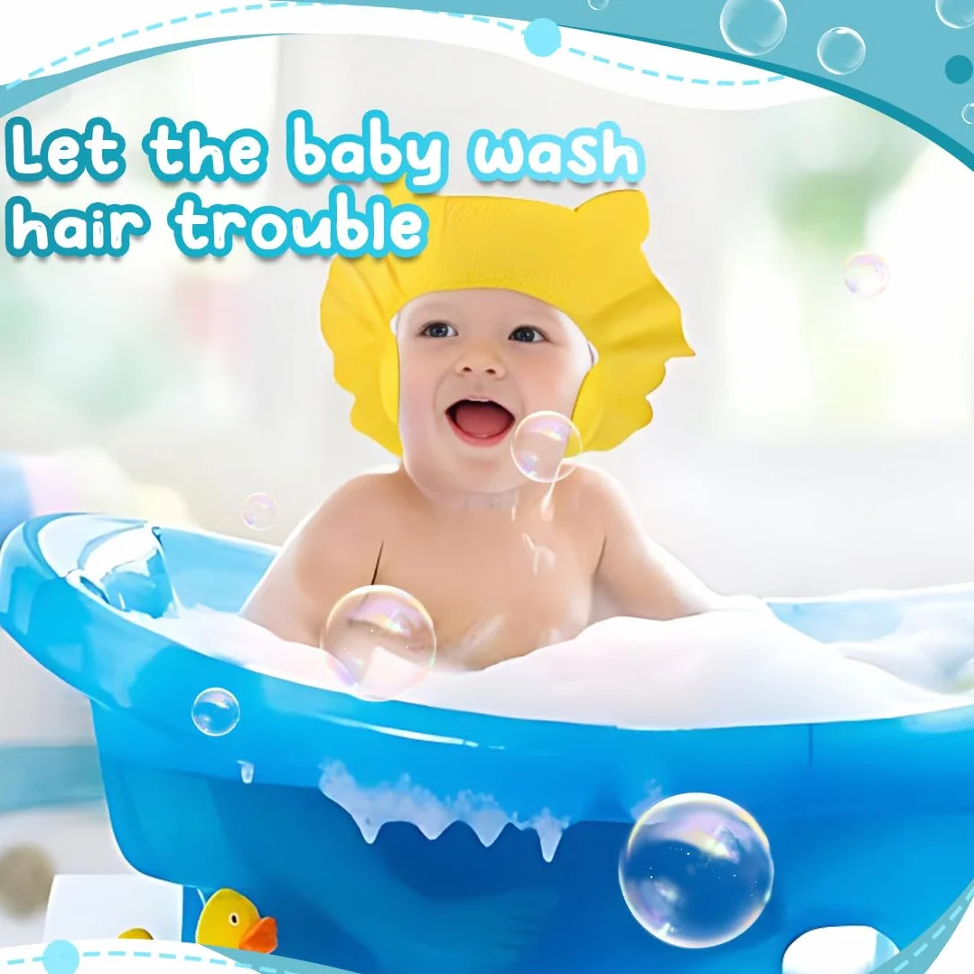 2 Pezzi Cappello Doccia Neonato, Cuffia Da Doccia Bambino Regolabile Visiera Cuffia Da Bagno,Cappello Da Bagno Bebe,Cappello Da Bagno Per Bambini Protezione Degli Occhi E Viso Shampoo