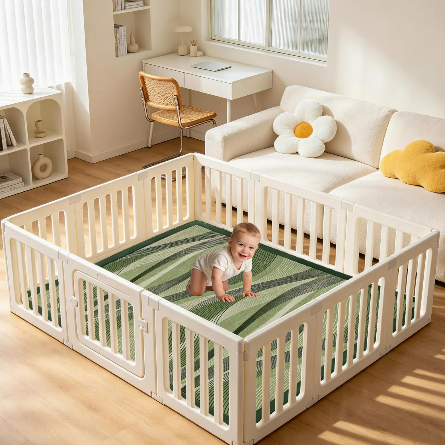 Tappeto Neonato 2cm Tappeti Gioco Bambini 140 x 160 cm | Lavabile Antiscivolo Morbido Tatami per Yoga,Esercizio Fisico Gattonare, Scendiletto per Box e Aree Gioco per Bambino