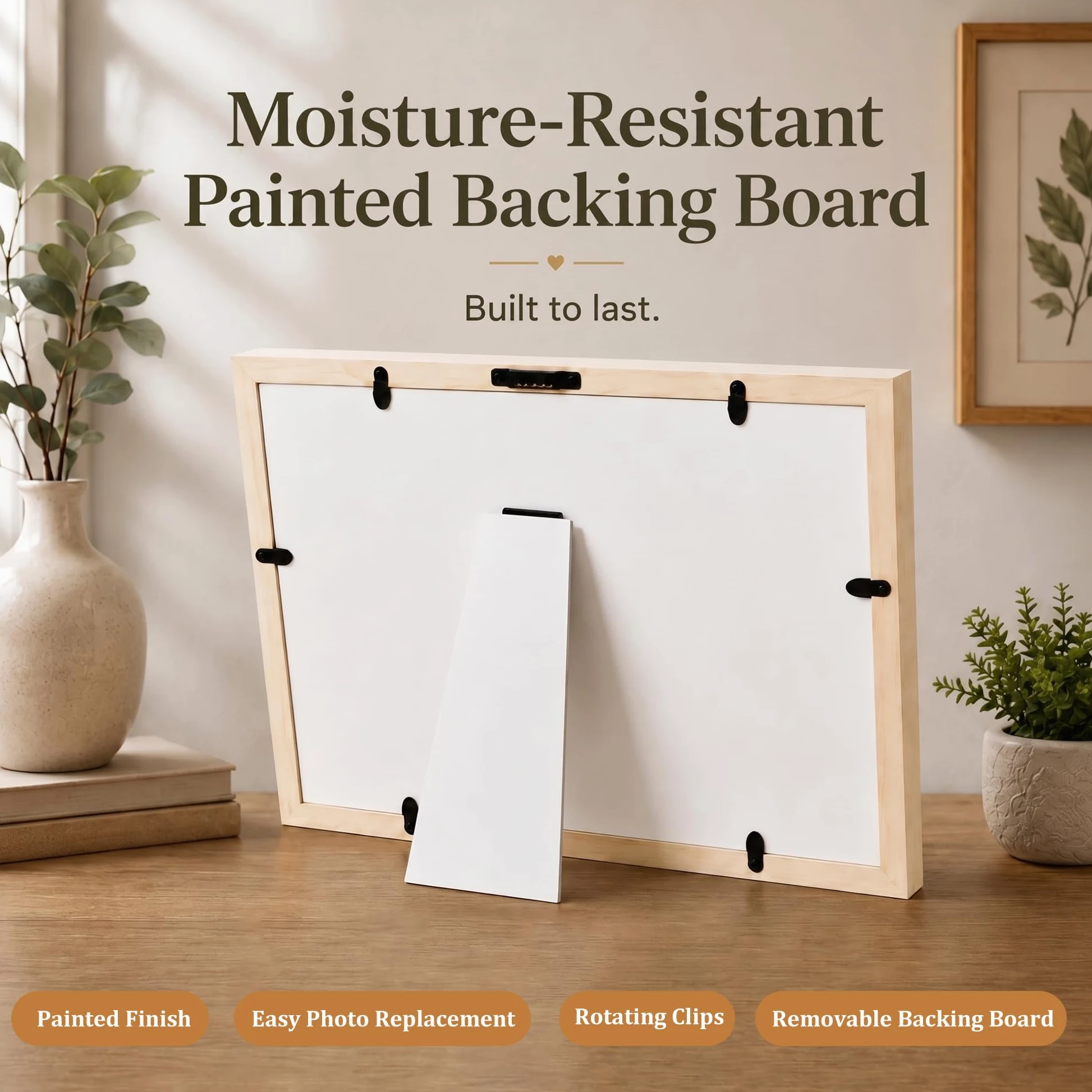 MICKYU Kit per impronte di mani e piedi del bambino | Accessori essenziali | Cornice per ricordi in legno massello, argilla asciutta all'aria aperta, regalo per neonati e baby shower