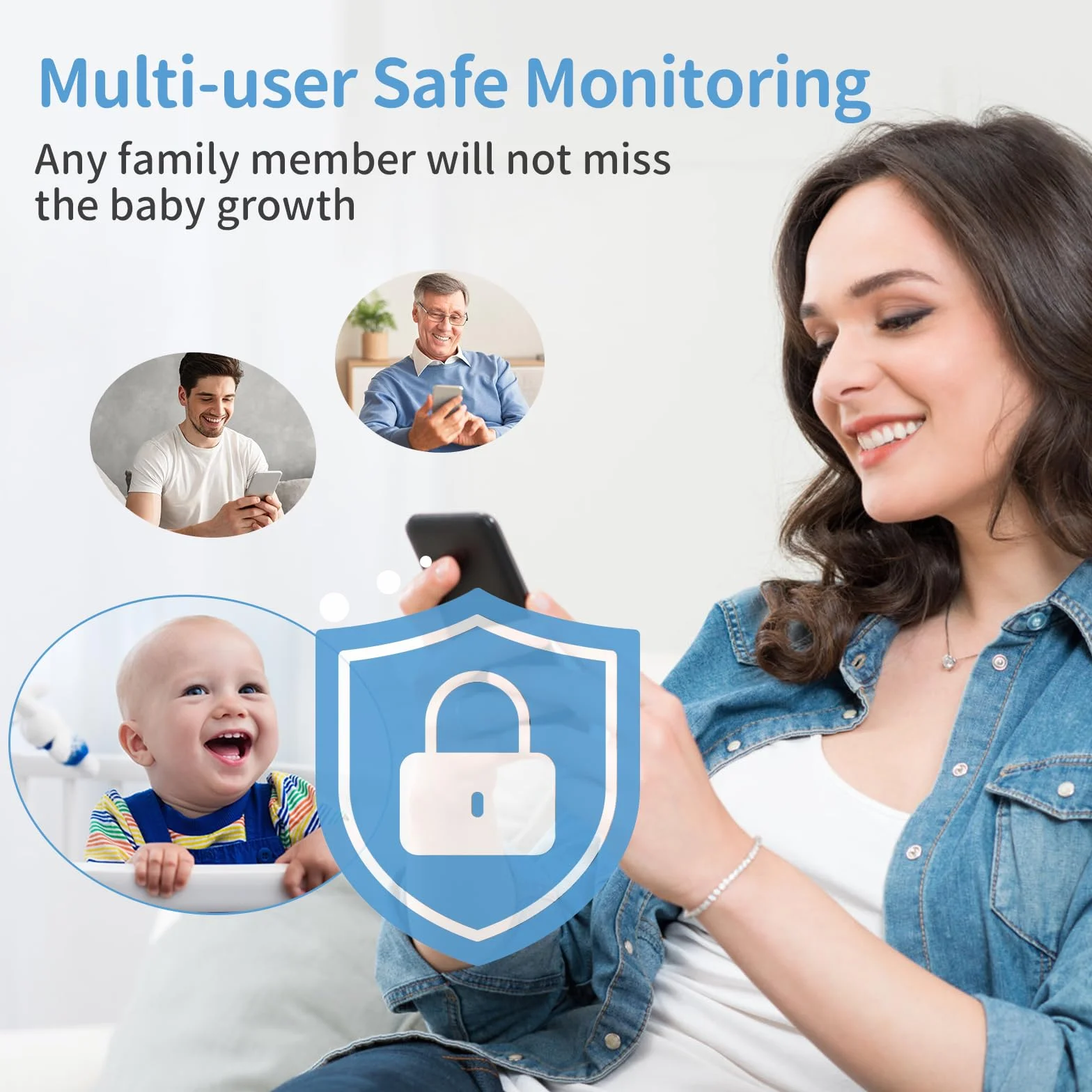 Becky Ai Intelligente Baby Monitor, Monitoraggio Respiratorio, Analisi del Sonno, Allarme di Sicurezza per Soffocamento, Visione notturna 2K HD, Condivisione di Dati Criptati, Android/IOS Compatibili