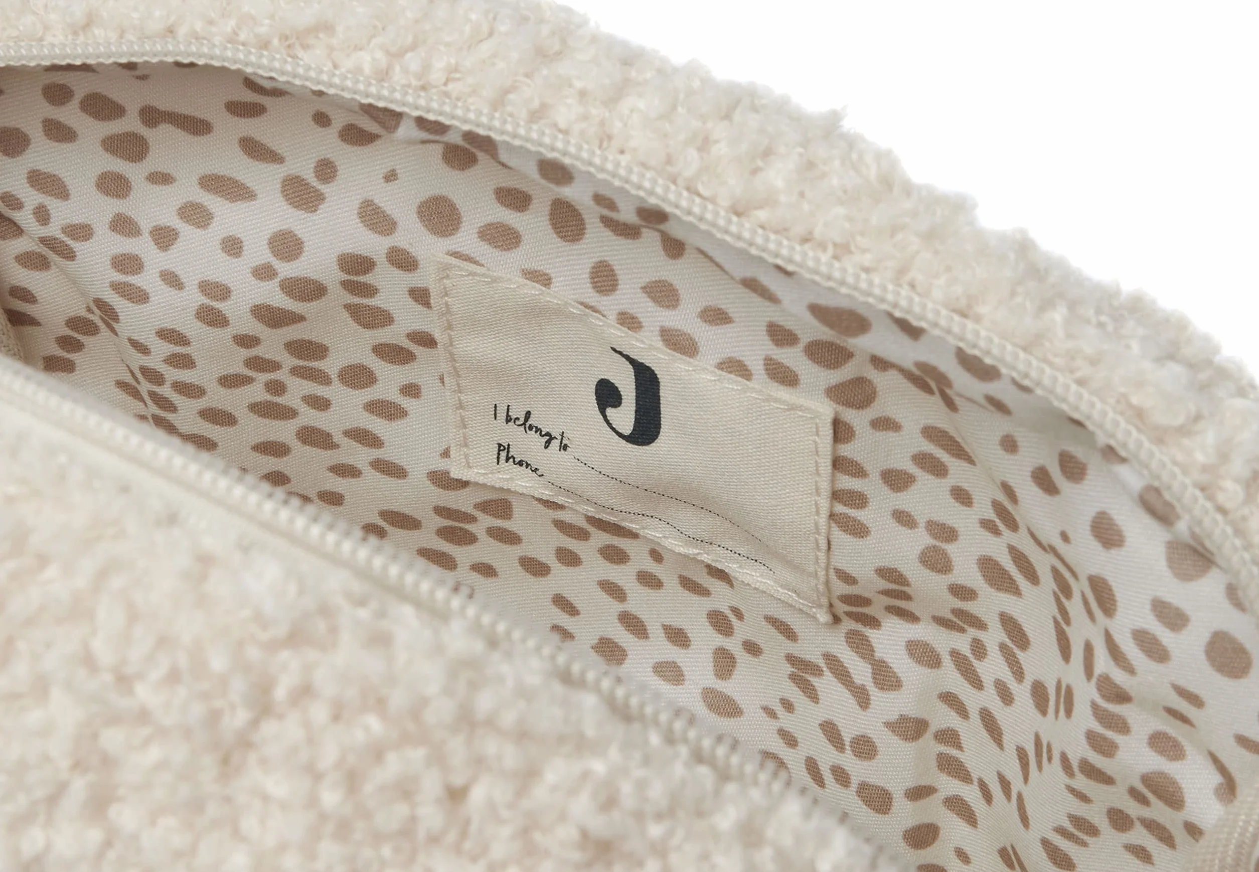 Jollein 053-577-66060 - Borsa per la cura in viaggio Boucle/Fiocco Avory, avorio, Boucle - Borsa per pannolini