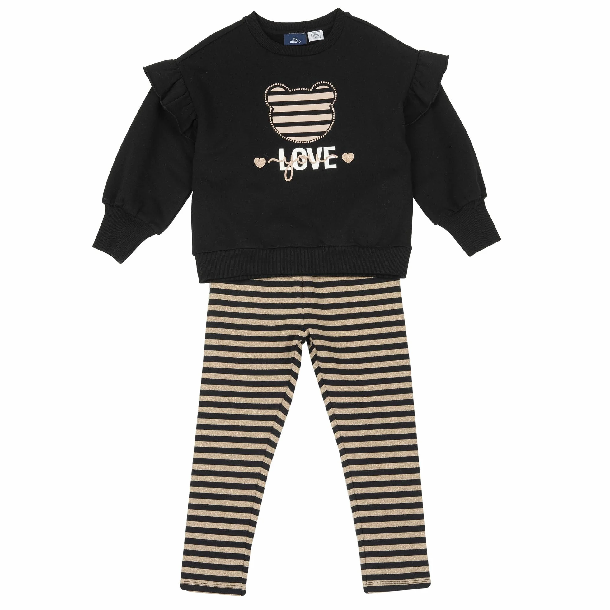 Chicco, Completo Bambina con Felpa e Leggings, in Caldo e Morbido Tessuto Felpato, Abbigliamento Bambina, Designed in Italy
