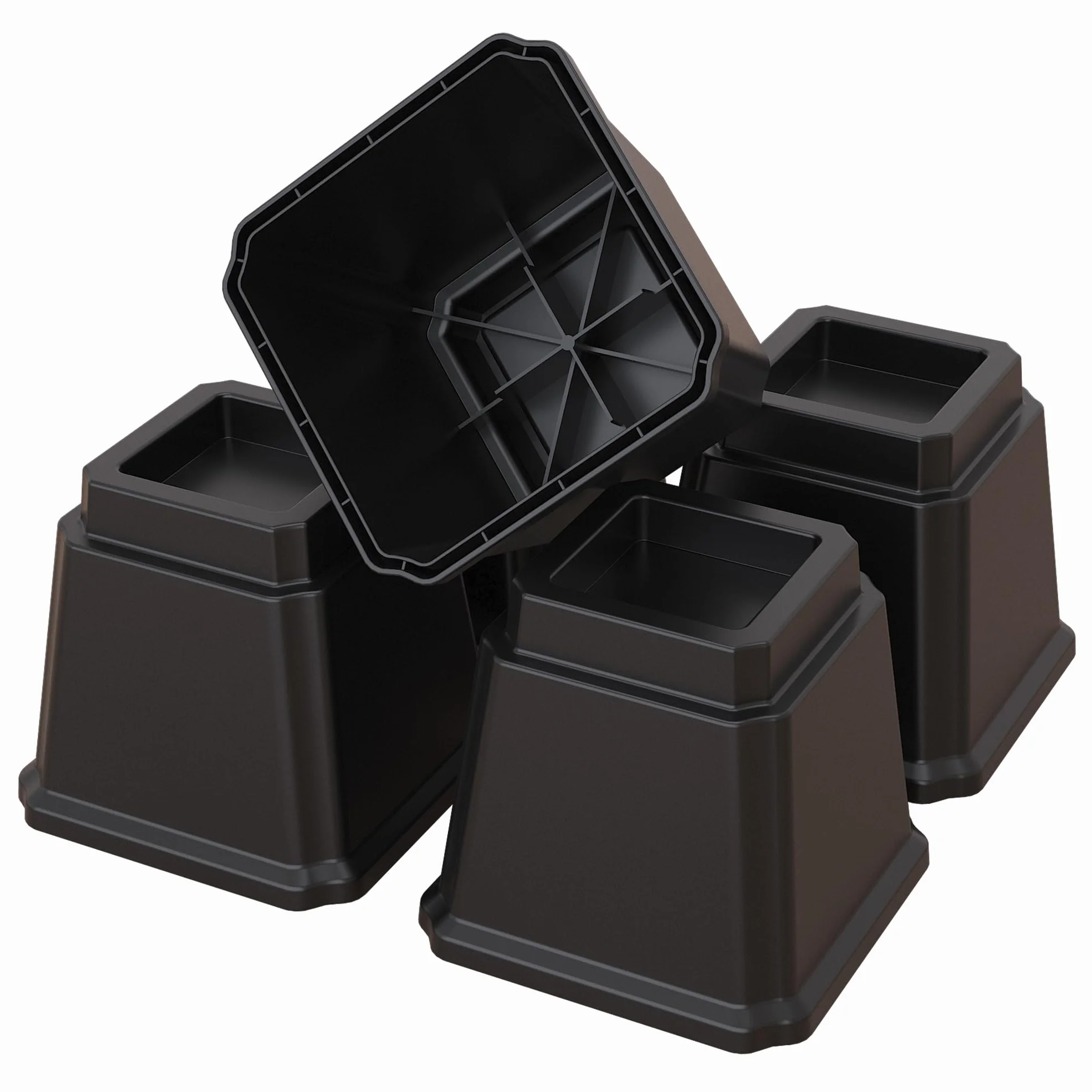Lutown-Teen Alzatine per Letto da 10 cm, Rialzi Pesanti per Mobili per Divani, Alzatine per Sedie, Alzatine per Divano, Alzatine per Tavolo, Set da 8 Pezzi, Colore Nero
