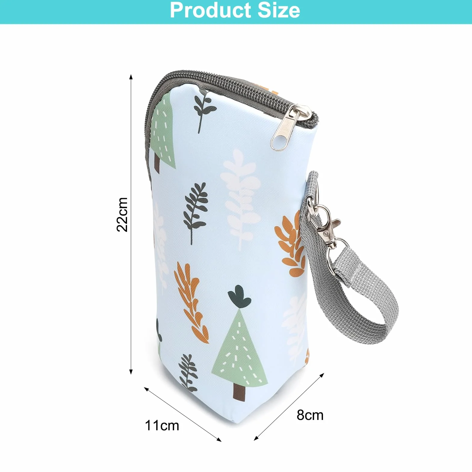 1 Borsa Termica Portatile Termoisolante per Biberon, Bottiglie, Passeggino, Viaggi all'Aperto, Blu, Cartone Animato, Tessuto Oxford, 22 x 7 x 8 cm