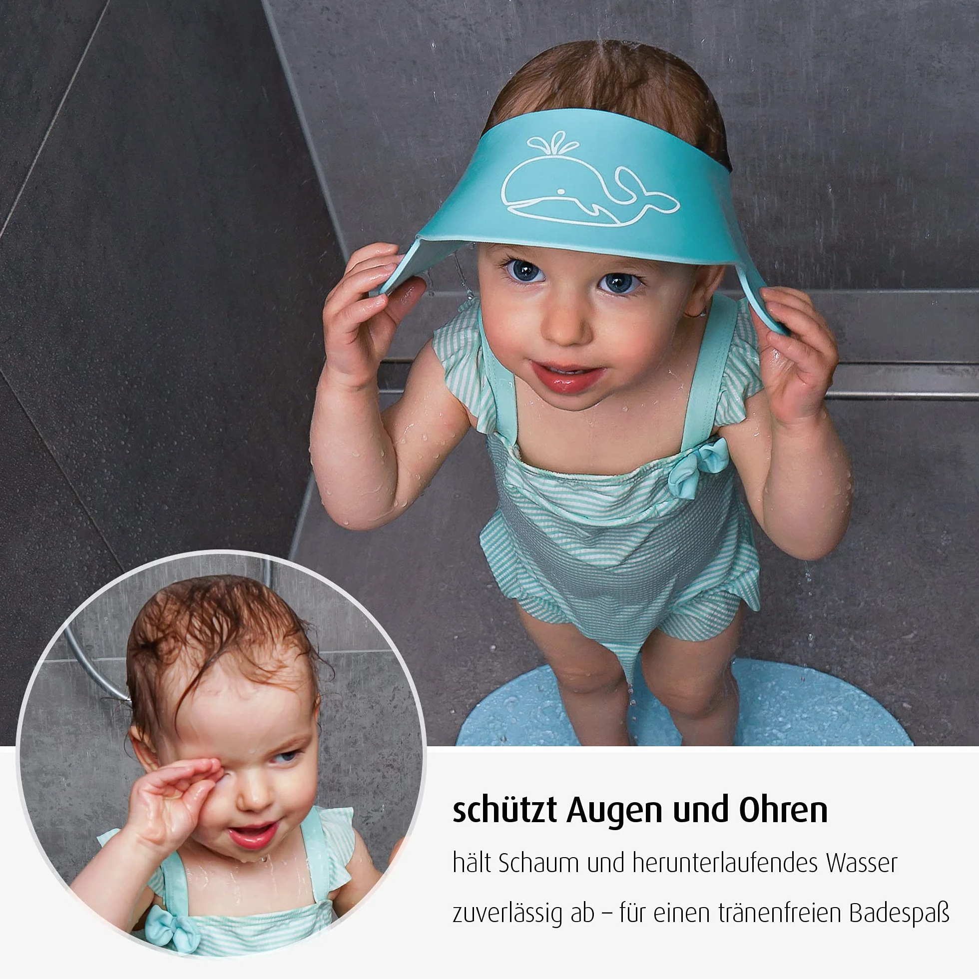 Reer GmbH 76043 Myhappybath Cap, Visiera Anti-Shampoo