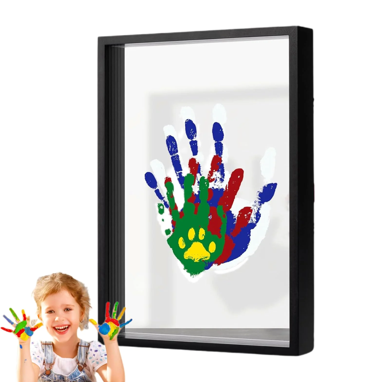 Kit Impronta Mano E Piede Neonato Cornice Portafoto Trasparente | Cornice Trasparente Impronta Familiare Soprammobile Da Casa Per Shower, Camera Neonato,