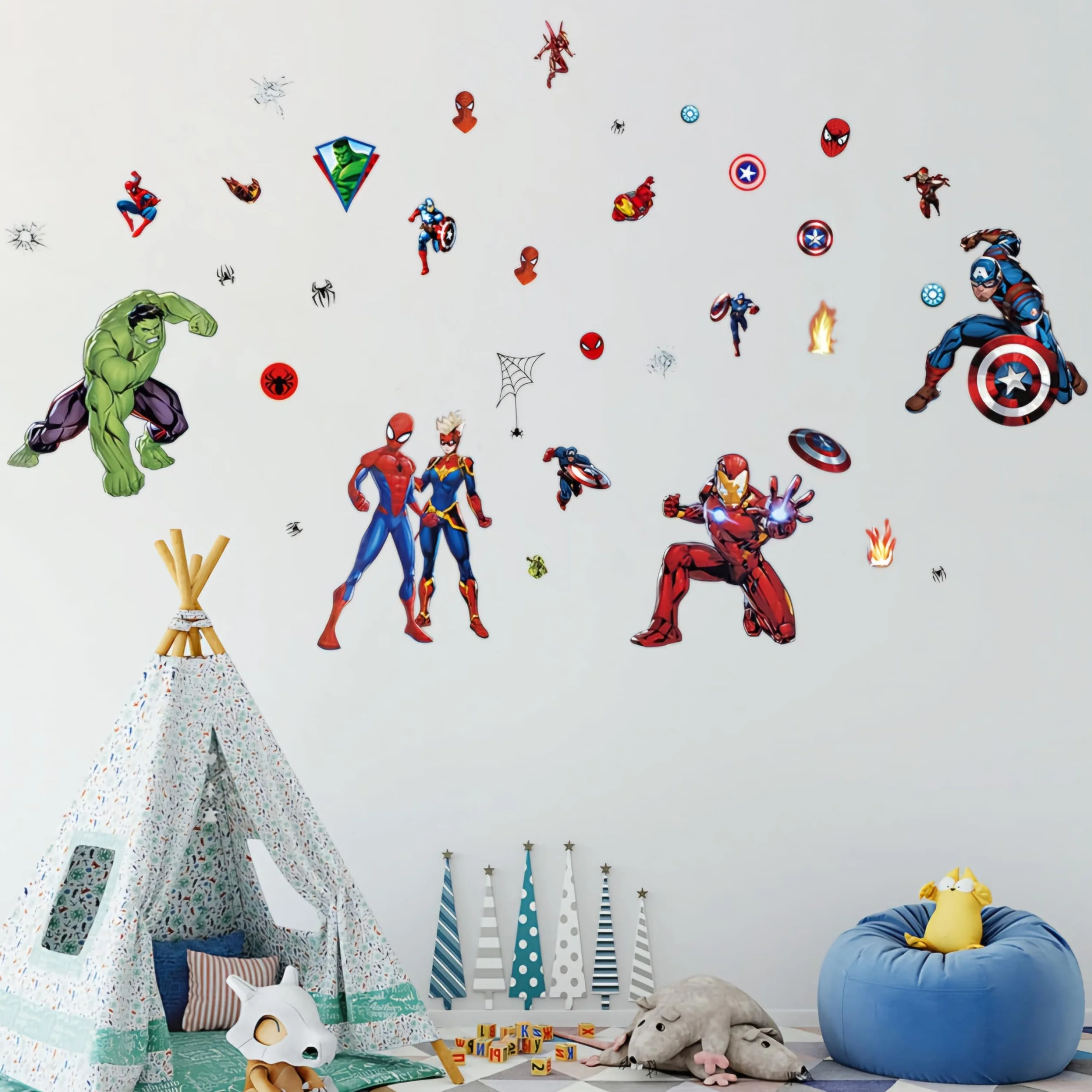 Kibi - Adesivi da parete per camera da letto, per cameretta dei bambini, decorazione per cameretta dei bambini