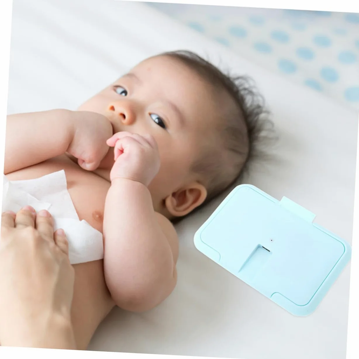 Scaldasalviette Umidificate Portatile, Termostato Costante | Uso Domestico e Cambio Pannolino, Abs Blu, Formato Compatto 2 Pezzi, Pratico da Viaggio