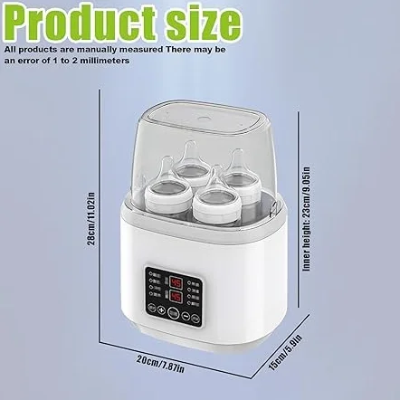 Scaldabiberon 8-in-1 per bambini, sterilizzatore per biberon, scaldabiberon rapido, scaldabiberon per latte per neonati, scaldavivande rapido per bambini e scongelamento con display LCD, riscaldatore