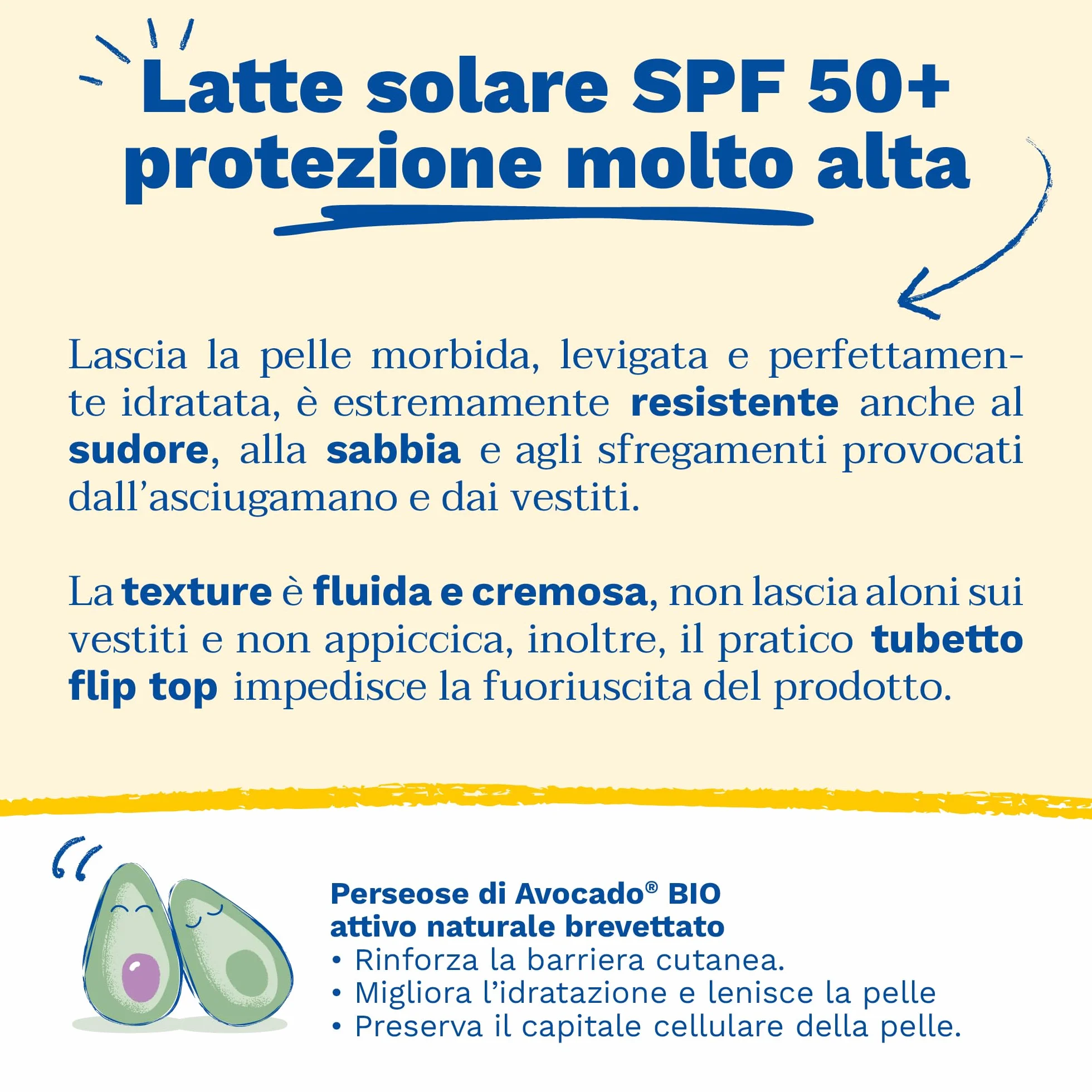 Mustela Latte Solare Spf 50, Viso, Corpo, Con Perseose di Avocado, Neonati, Bambini, Tutta la Famiglia, Adatto in Gravidanza - Protezione Molto Alta dai Raggi UVB e UVA (100ml)