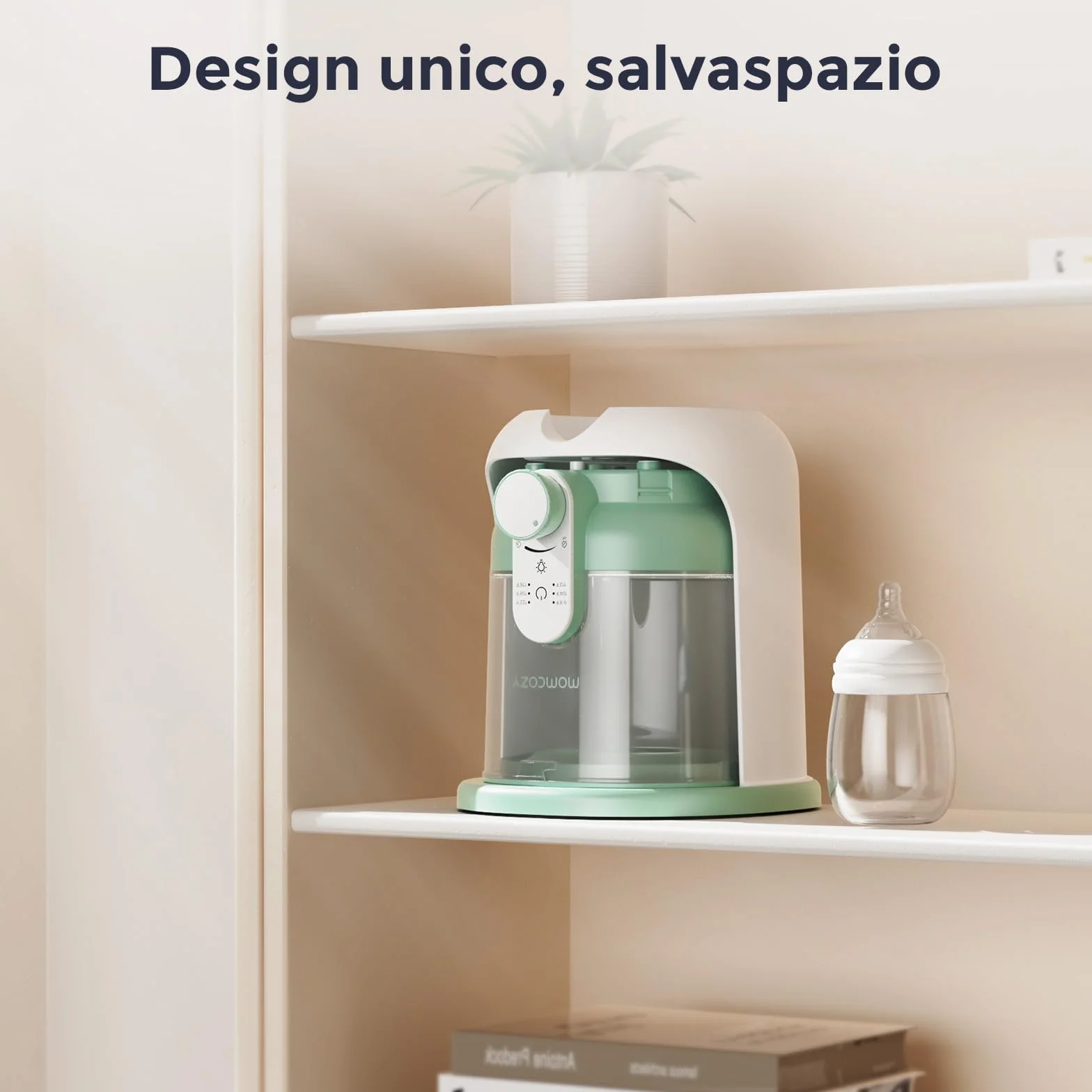 Momcozy Scaldacqua Istantaneo con Doppia Luce per Poppate Notturne, Scaldabiberon per Formula, Preparatore Latte in Polvere 1685 ML, Dispenser con 6 Temperature