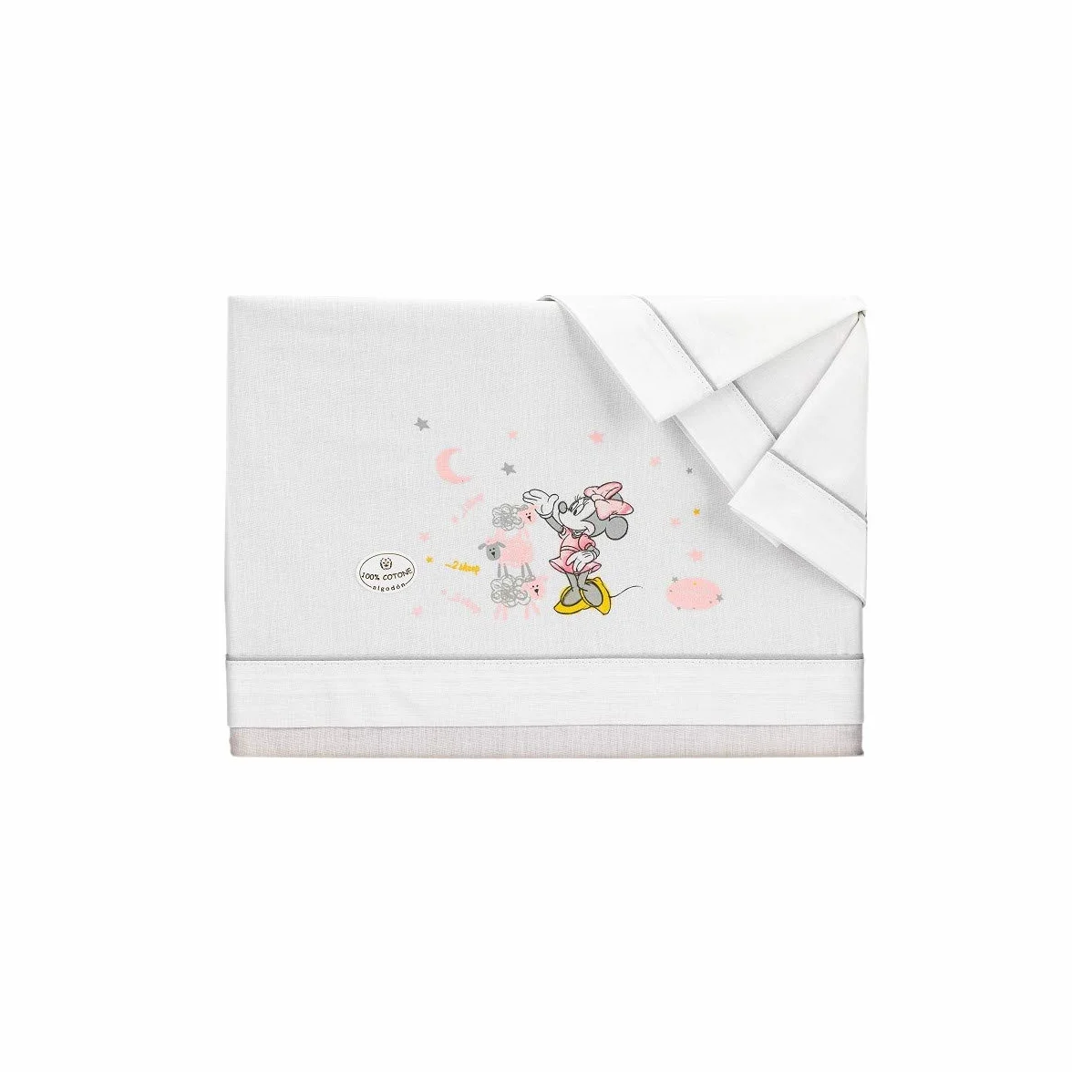 Interbaby Set Lenzuola Per Lettino 70X140 Disney Minnie Bianco E Grigio - 340 g