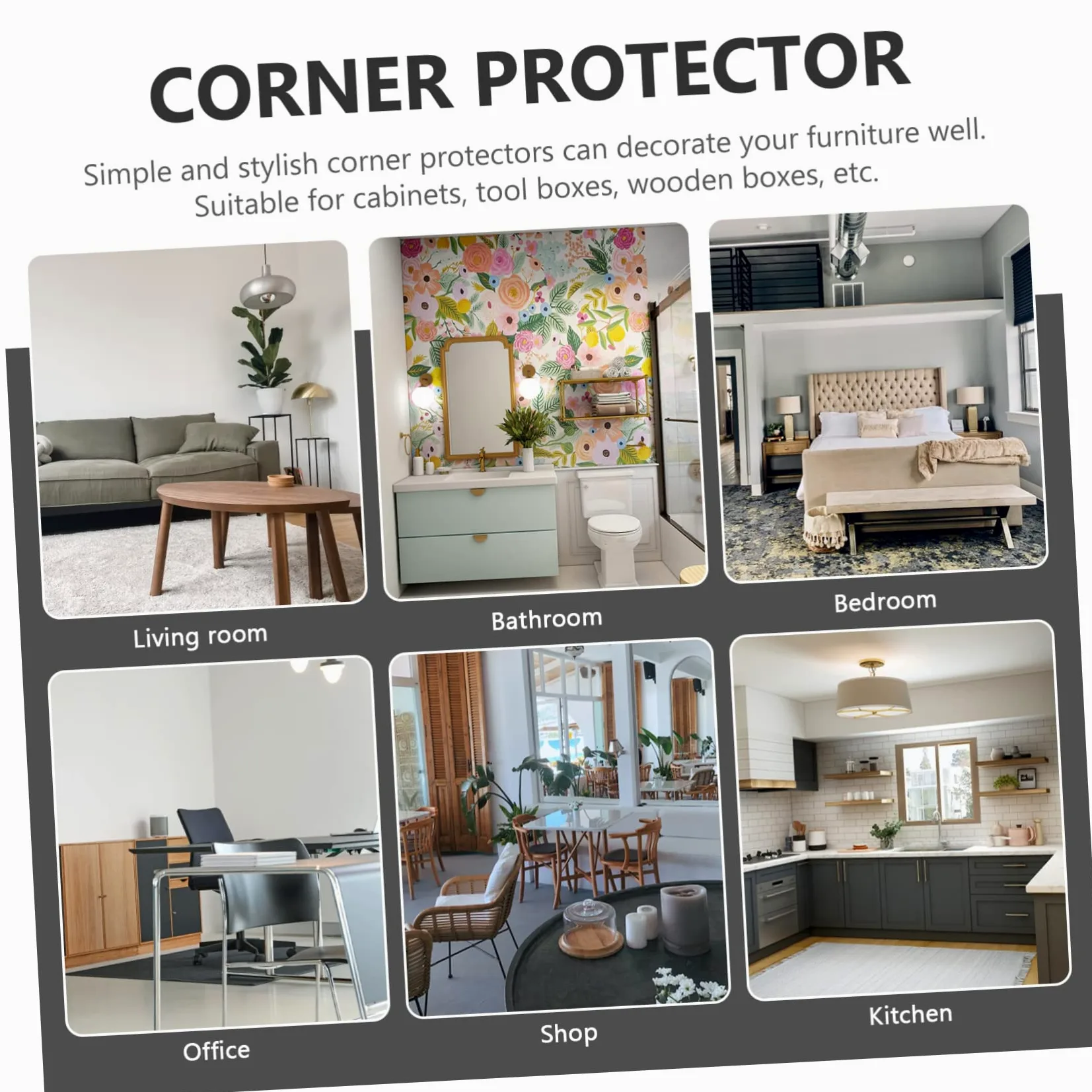 DOITOOL 16pezzi Protezioni Angolari Per Scatole Di Legno Protezione Per Cassa Acustica Decorativo Per Mobili e Valigie