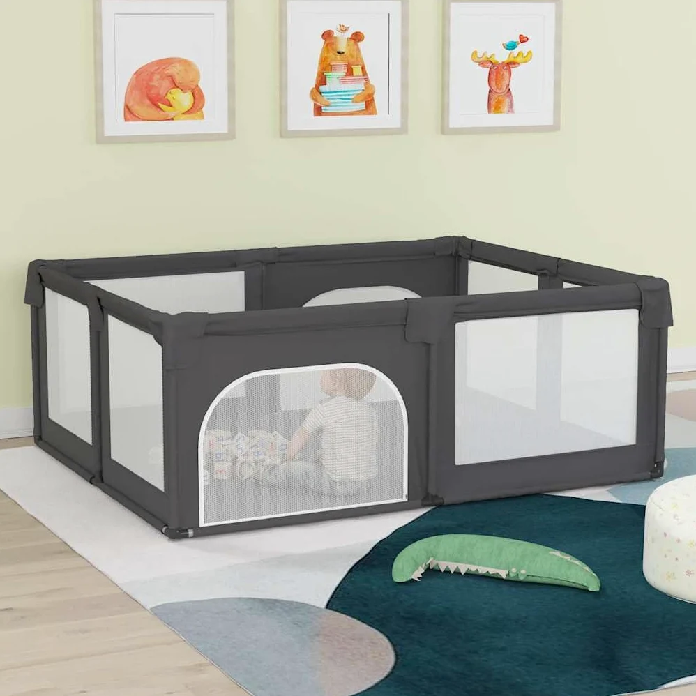 vidaXL Box per Bambini con 2 Porte Grigio Scuro Tessuto Oxford