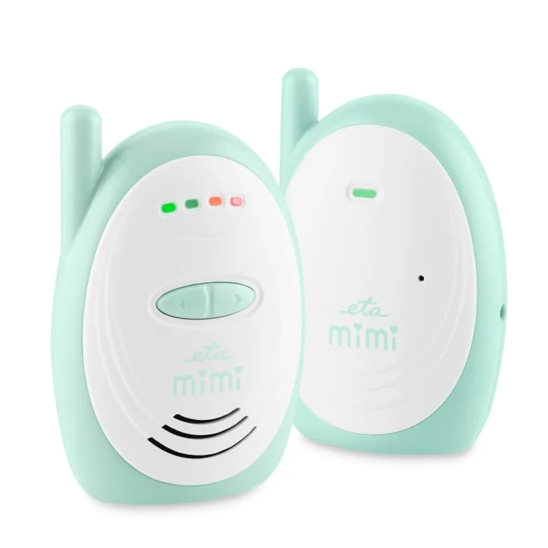 ETA Baby monitor Mimi - Baby Monitor audio 2,4 GHz con sistema FHSS, portata fino a 300 m, modalità Eco, comunicazione usa e getta, segnale debole e rilevamento della batteria
