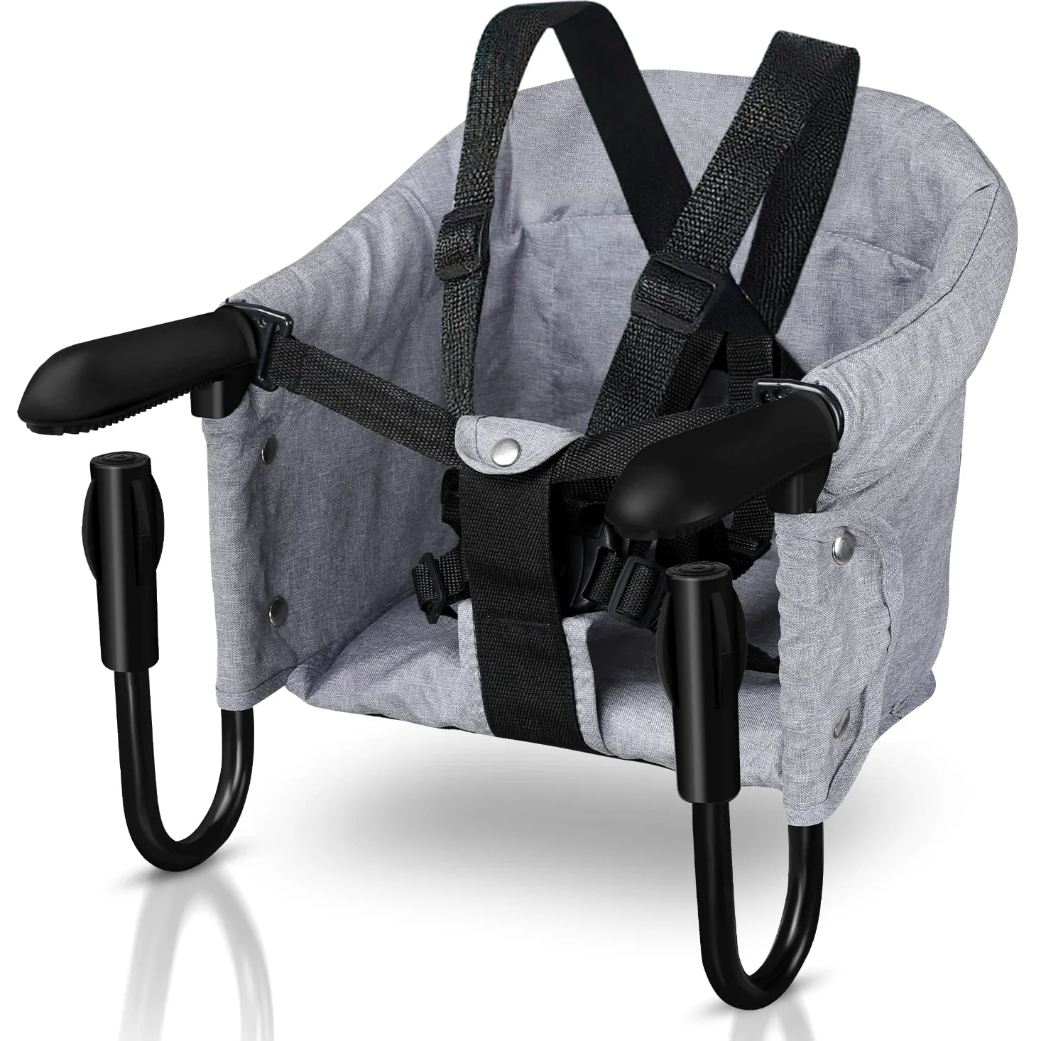 Seggiolino pieghevole per bambini, seggiolone per bambini, seggiolino da tavolo per bambini per casa e viaggi con borsa da trasporto, caricabile fino a 18 kg (grigio)